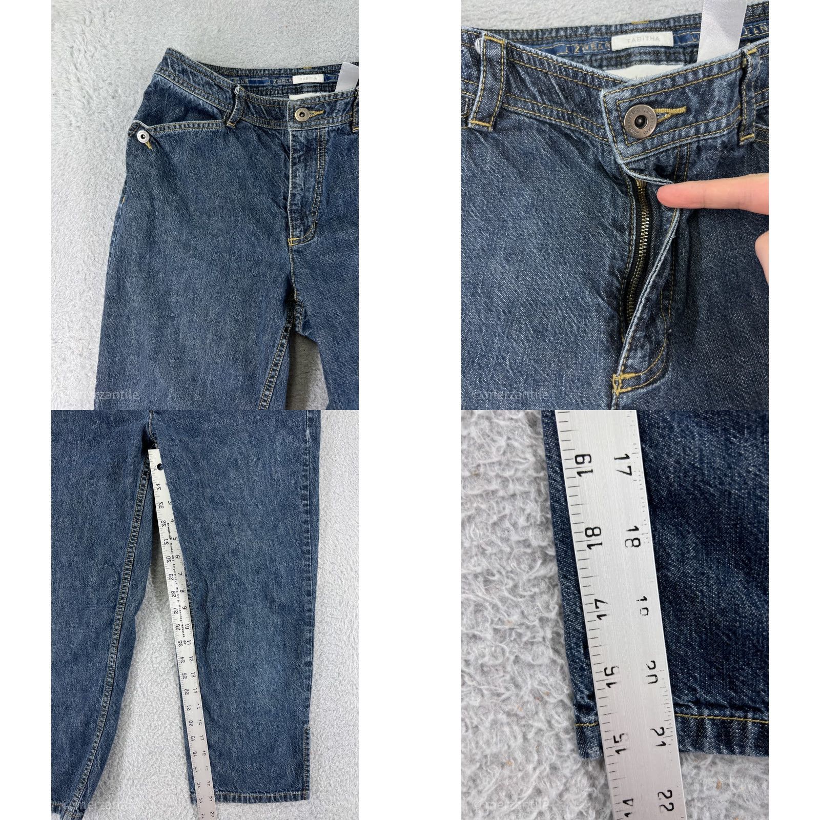 Liz Claiborne Liz Claiborne Jeans Womens 8 Blue Denim Straight Tabitha Capri 100% Cotton Size 30" / US 8 / IT 44 - 8 Thumbnail