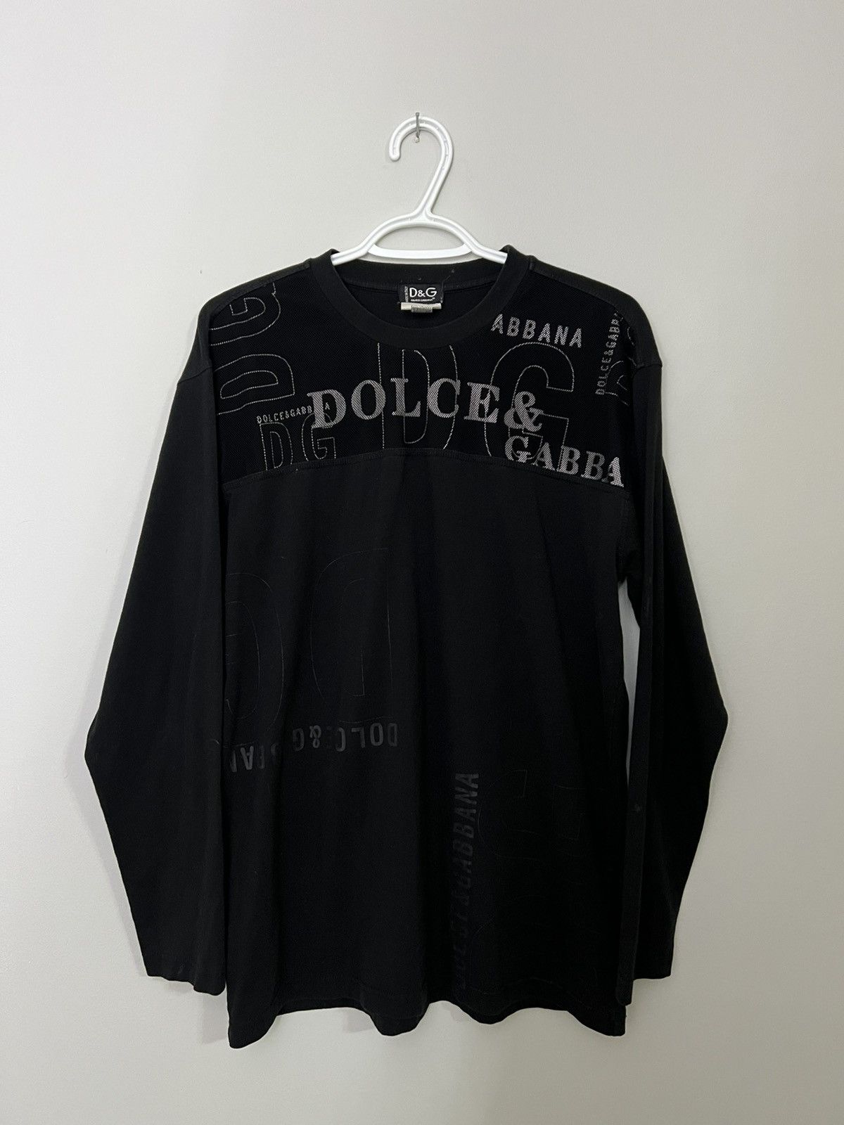 Dolce & Gabbana Vintage Dolce & Gabbana Long Sleeve Big Print Logo Shirt Size US XL / EU 56 / 4 - 1 Thumbnail