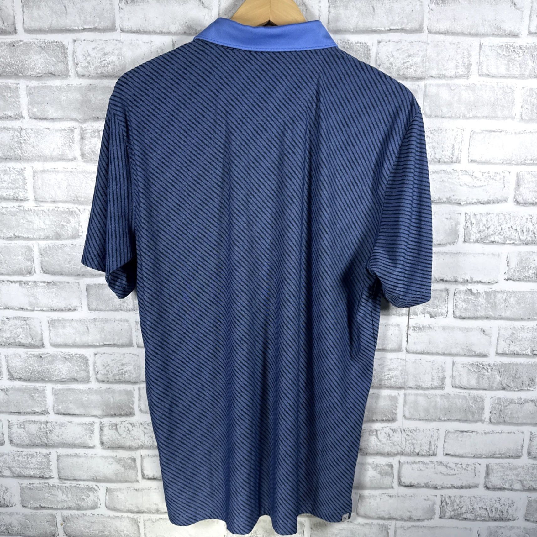 Puma PUMA Arnold Palmer Big Cedar Blue Striped Polo Shirt Mens Size M Size US M / EU 48-50 / 2 - 4 Thumbnail