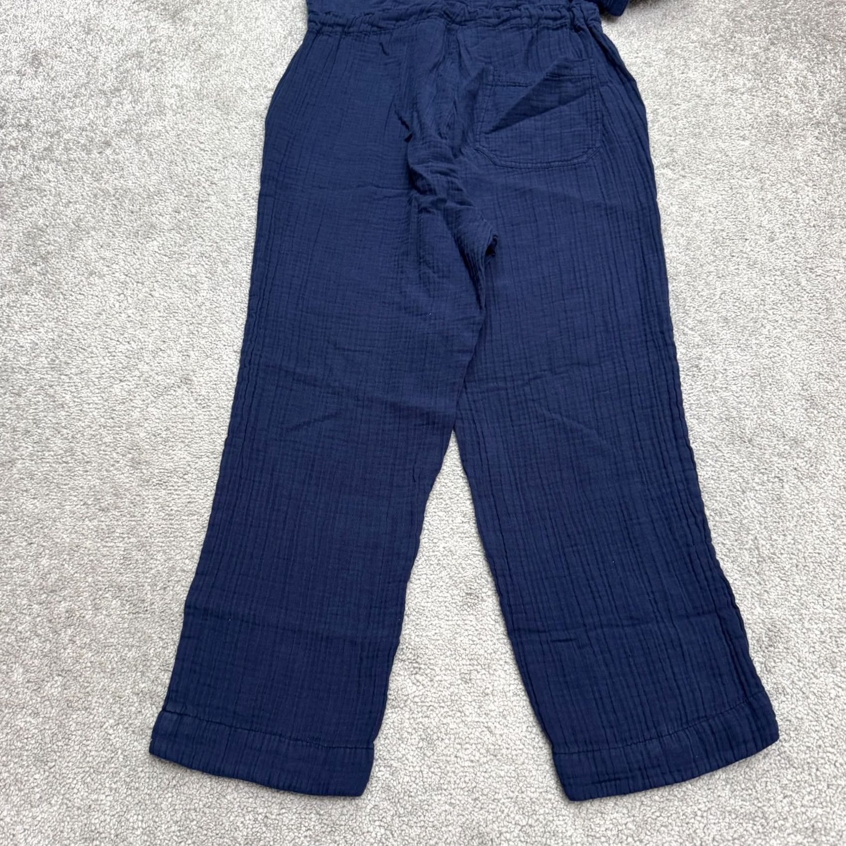 Sundry Sundry Cotton Gauze Zip Up Jumpsuit Womens 0 Navy Blue Drawstring Short Sleeve Jumpsuit Casual Women's Sundry Blue 0 XS? Size 25" / US 0 / IT 36 - 2 Thumbnail