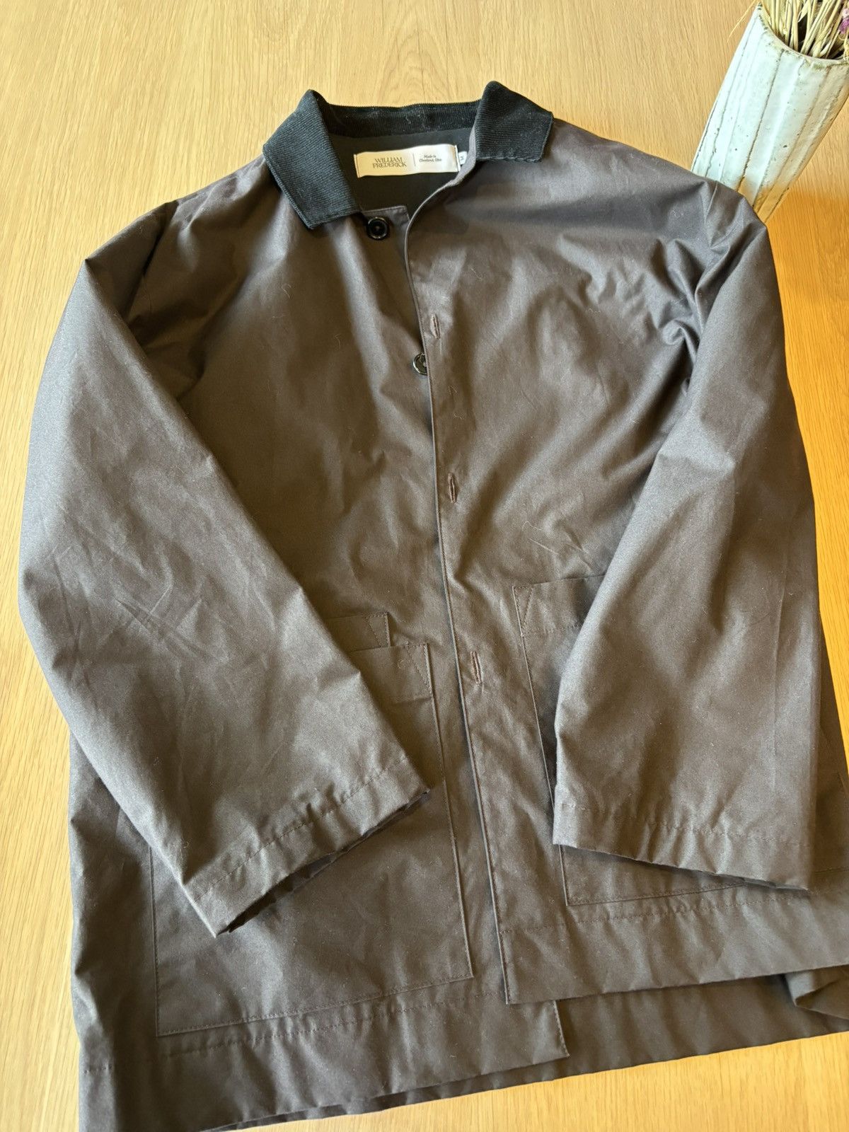 William Frederick William Frederick Cafe Coat Mahogany Waxed Poplin ...