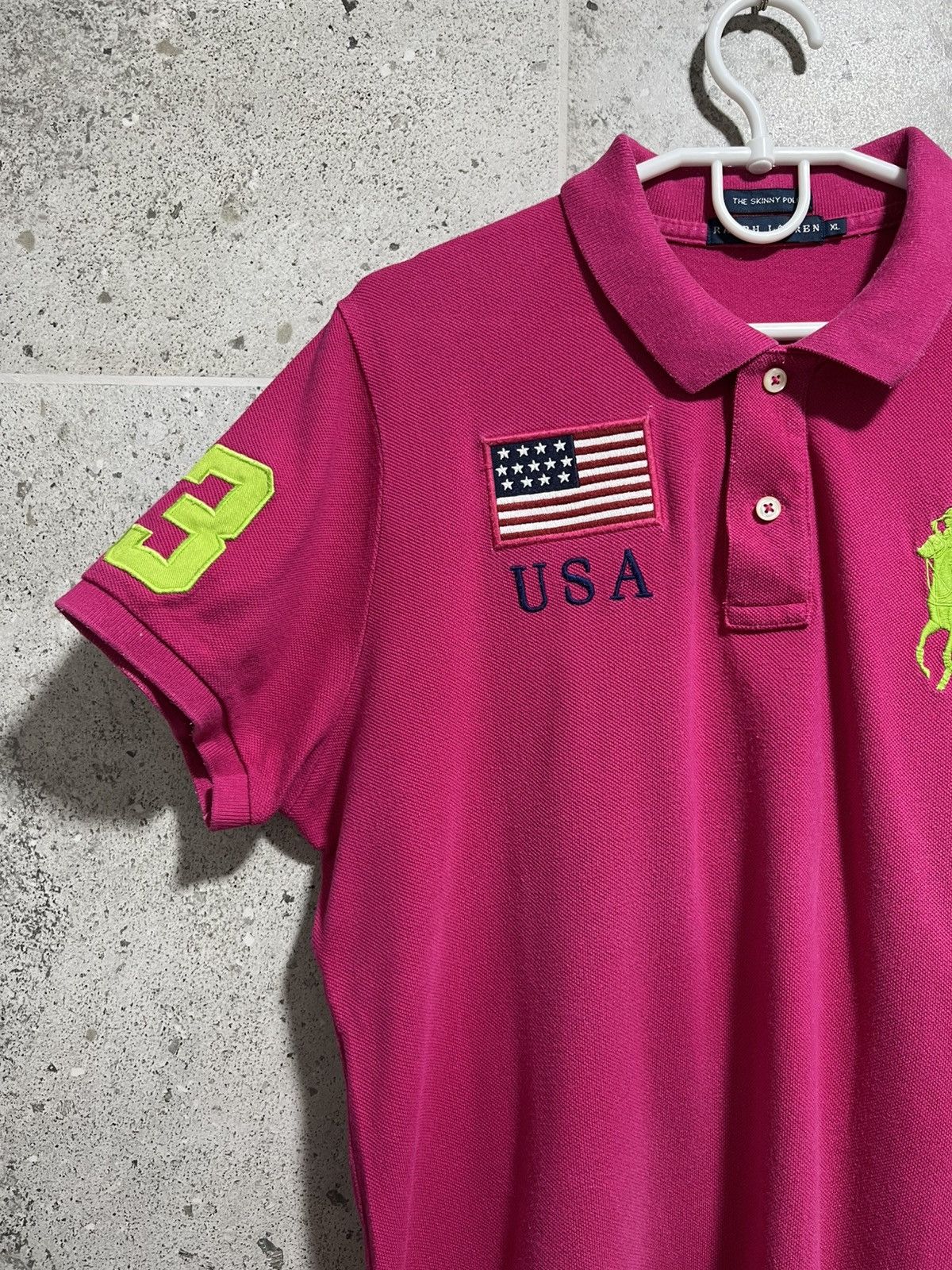 Polo Ralph Lauren × Vintage Polo Ralph Lauren Skinny Polo Shirt Women's Pink Size XL Size XL / US 12-14 / IT 48-50 - 2 Thumbnail