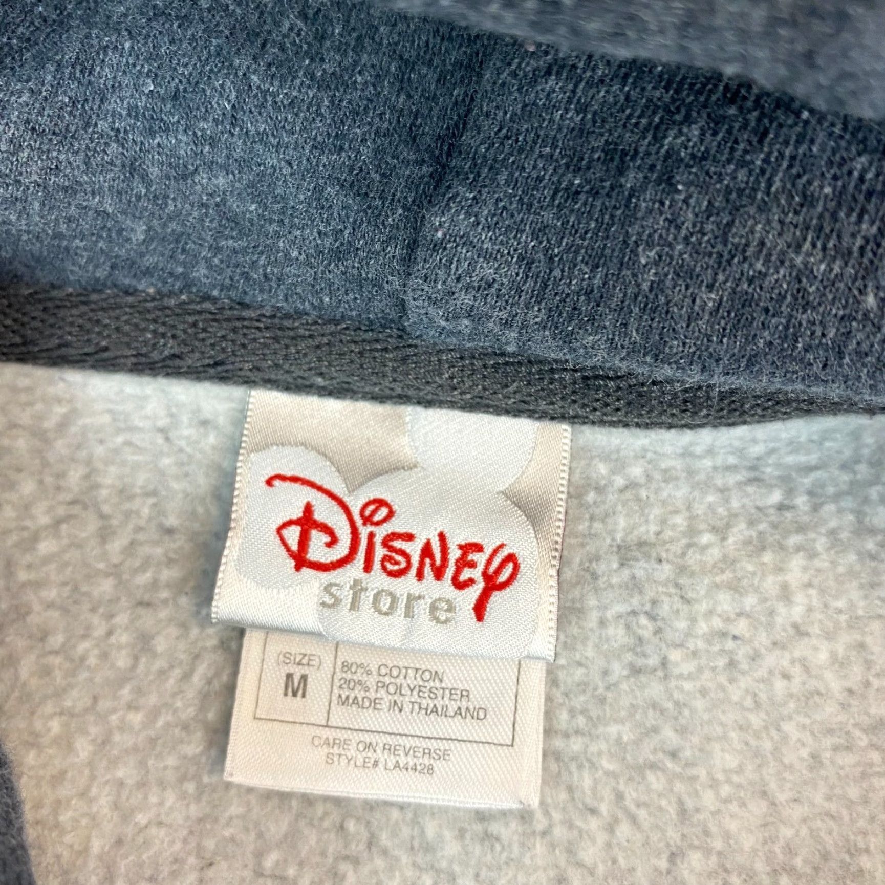 Disney Disney Mickey Mouse Hooded Sweatshirt Unisex Gray Medium Snap Button Classic Series Jacket Size M / US 6-8 / IT 42-44 - 3 Thumbnail