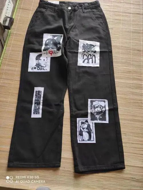 Other Punk Black Jeans Women Clothing Baggy Pants Size US 29 - 2 Thumbnail