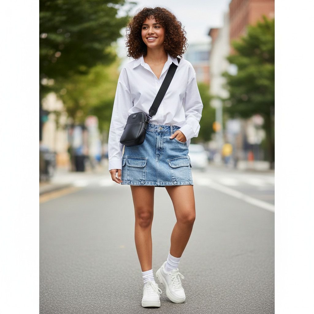 Zara Zara Size L NEW Jean Skirt Denim 100% Cotton Blue Med Wash Size 34" / US 12 / IT 48 - 3 Thumbnail