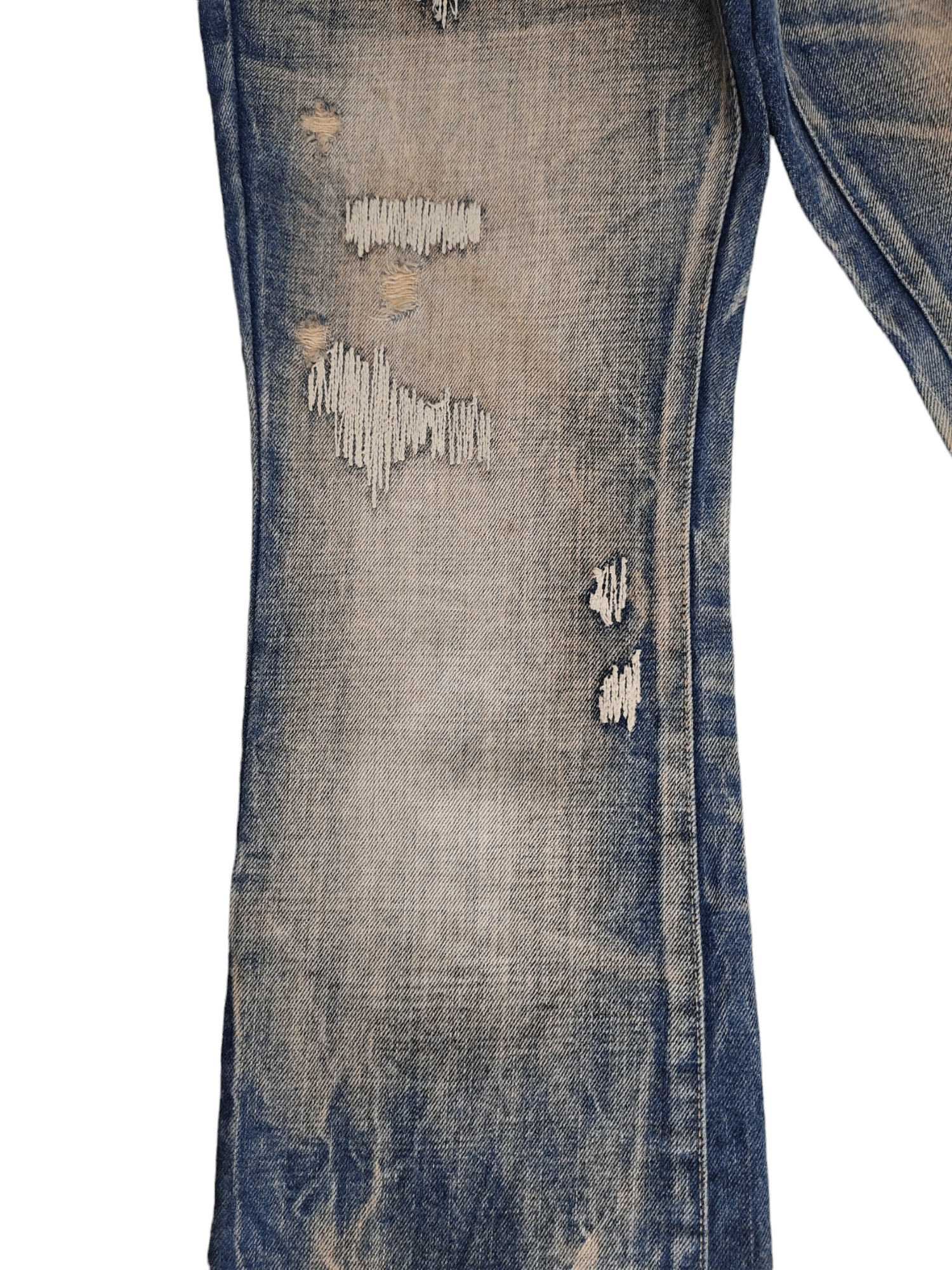 GOSTAR DE FUGA Flare Jeans Fuga Boro Sew Distress Faded Denim Bootcut Y2k Size US 31 - 7 Thumbnail