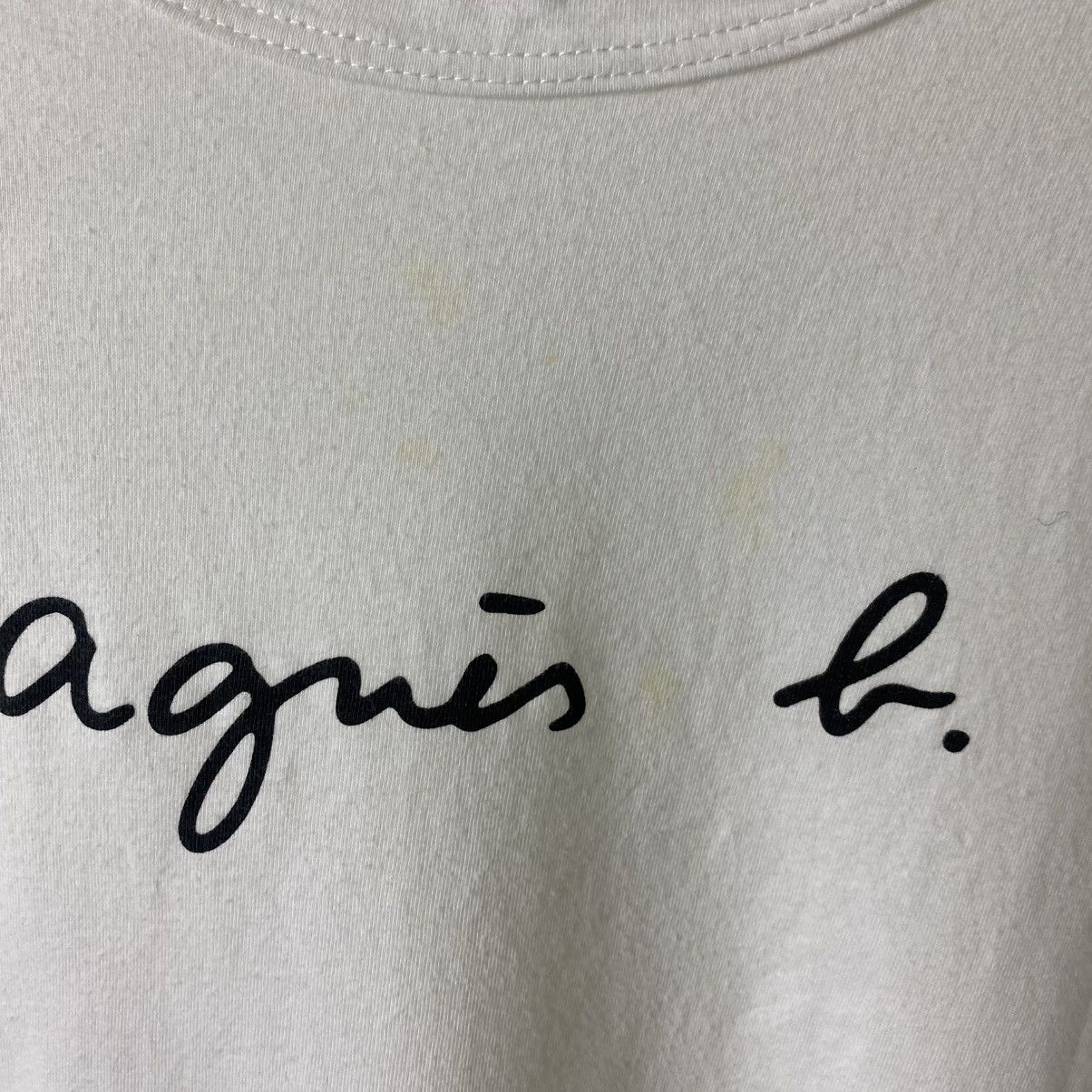 agnes b. Agnes B Homme Paris Script White T Shirt Size US M / EU 48-50 / 2 - 3 Thumbnail