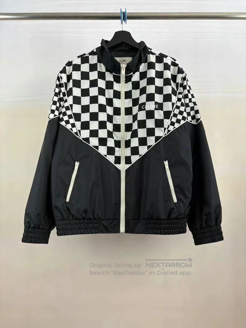 Celine Checkerboard Zip Windbreaker.