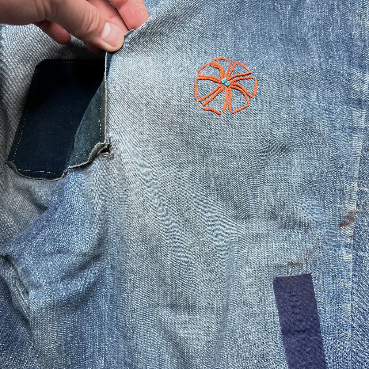 Vintage Vintage 1970s Denim Custom Hippie Bellbottom Flare Jeans Size 31" - 16 Thumbnail