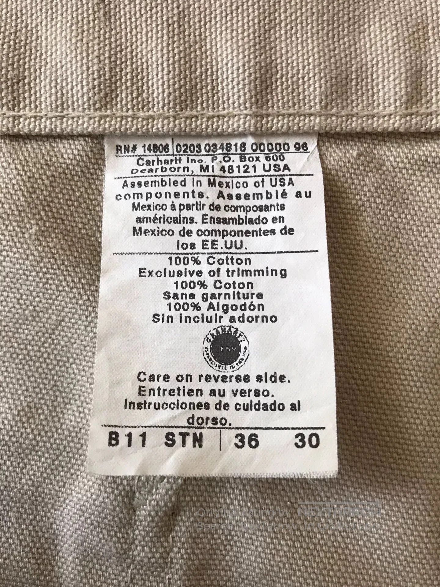Carhartt Carhartt B11 STN Stone Work Pants. Size US 36 / EU 52 - 9 Thumbnail