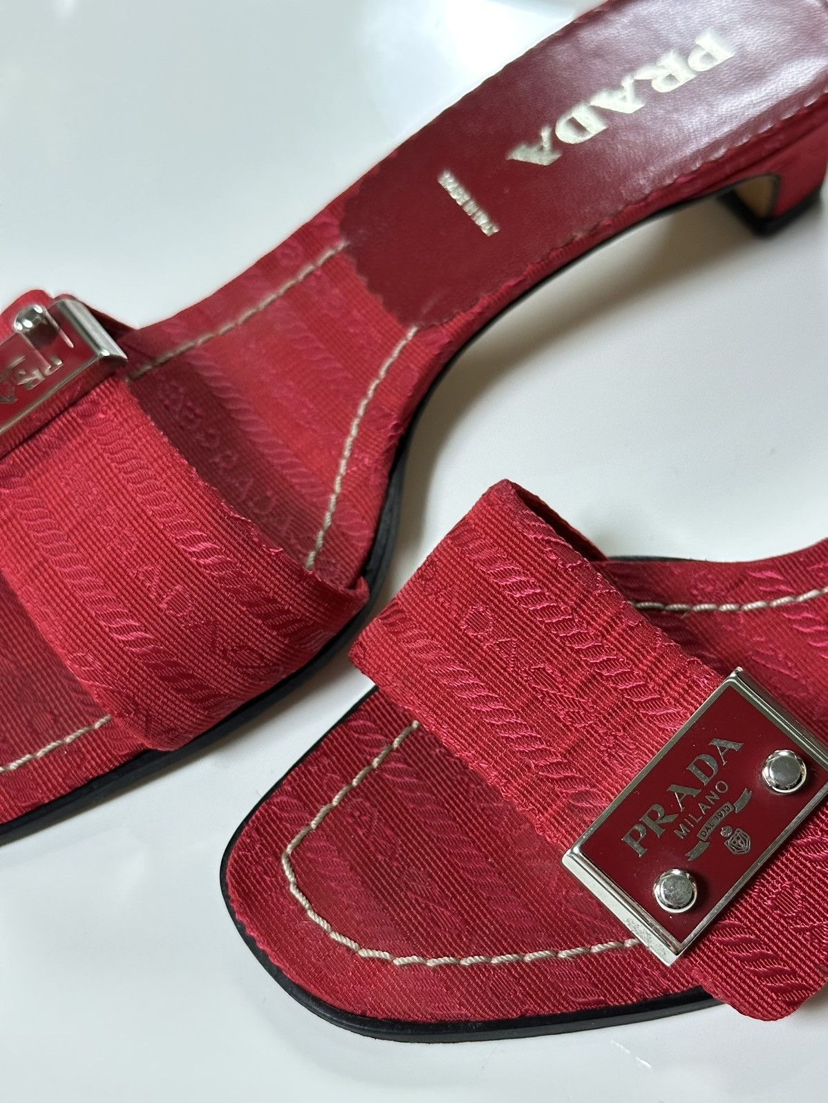 Prada PRADA Nylon Logo Sandals Size US 5 / IT 35 - 5 Thumbnail
