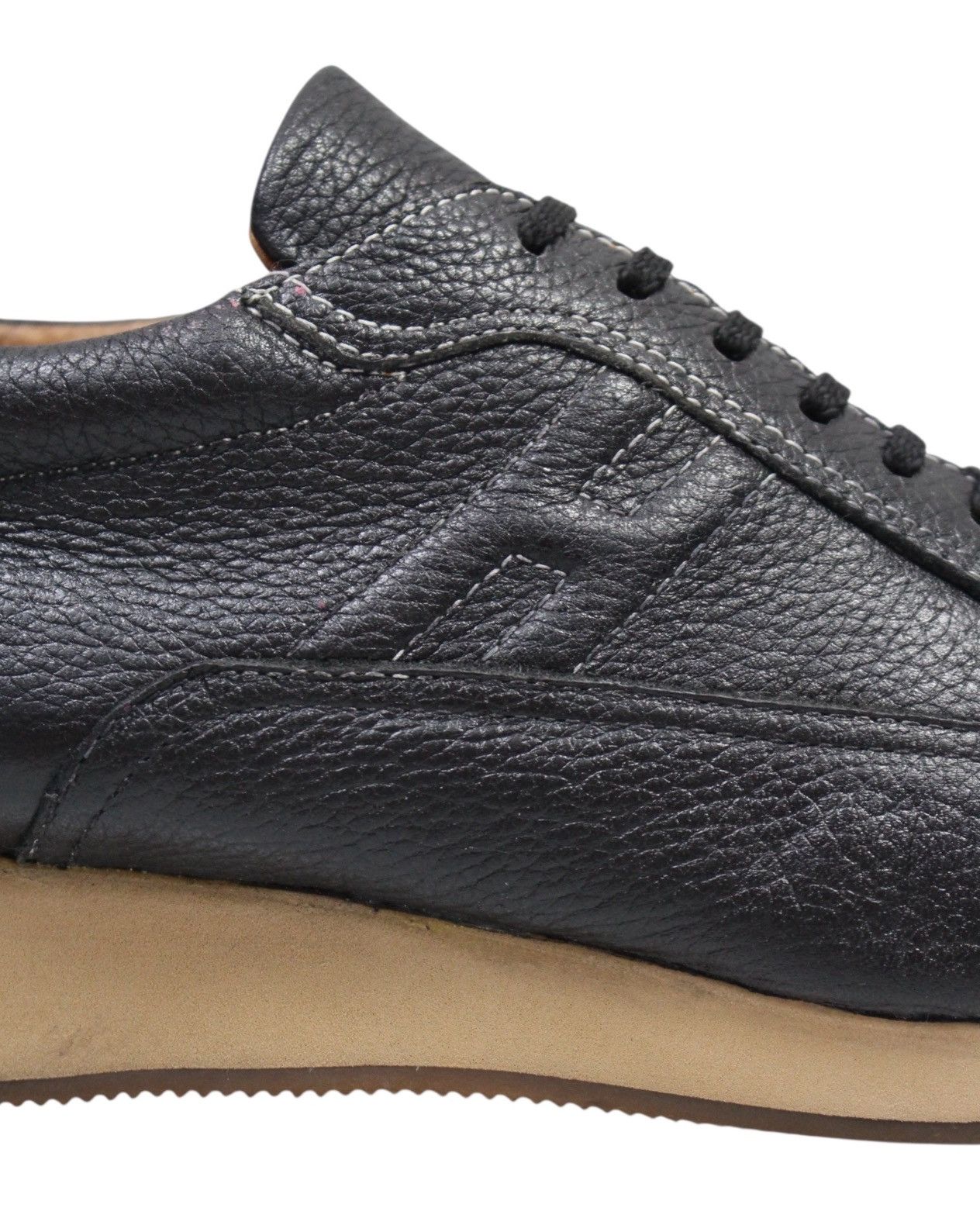 Hermes 1990S HERMÈS PARIS BLACK LEATHER VINTAGE QUICK SNEAKERS Size US 7.5 / EU 40-41 - 5 Thumbnail