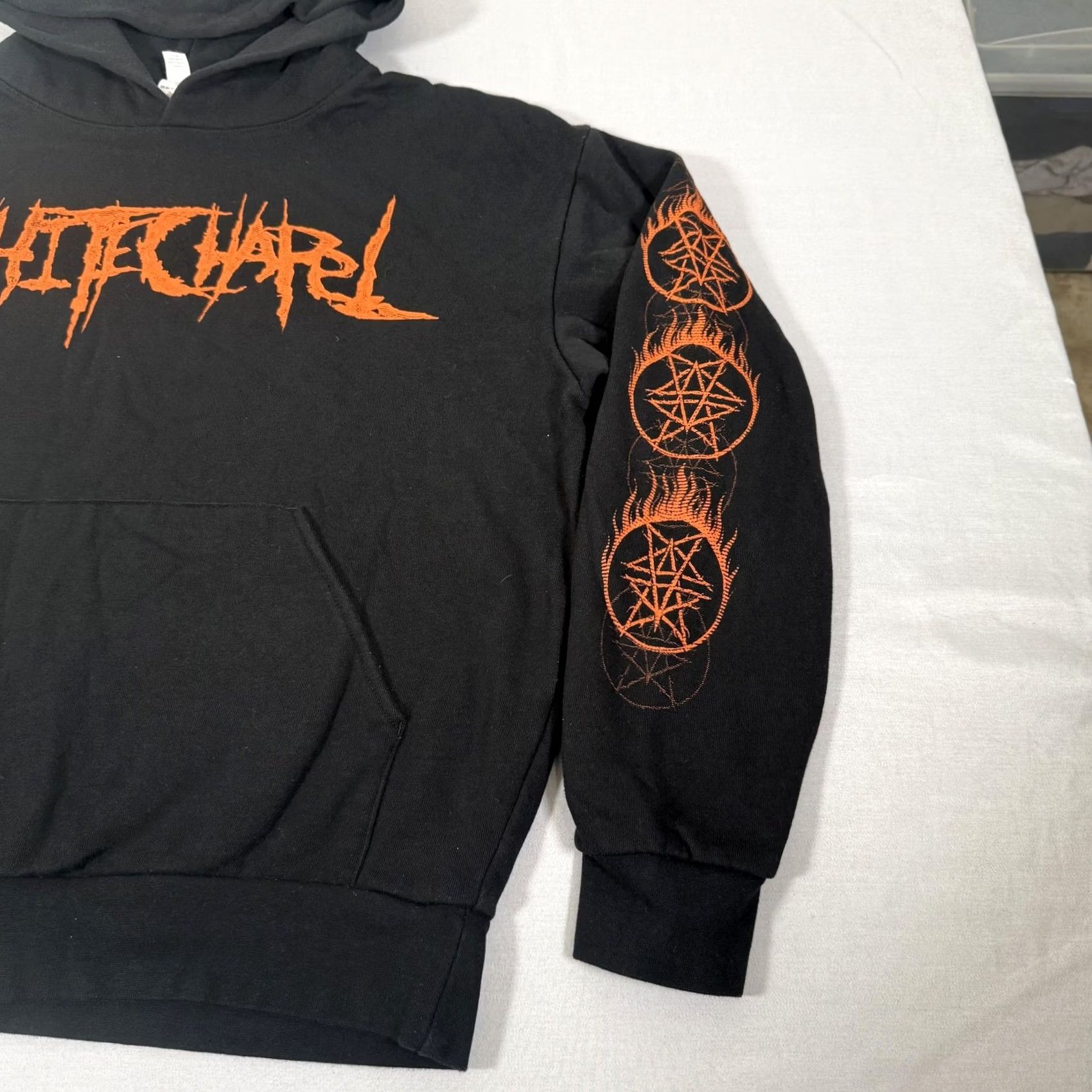 Vintage VINTAGE? No. Whitechapel Hoodie Men M Black Deathcore Band Graphic Print Pullover with Hooded Front Kangaroo Pocket Flames Clean Size US M / EU 48-50 / 2 - 3 Thumbnail