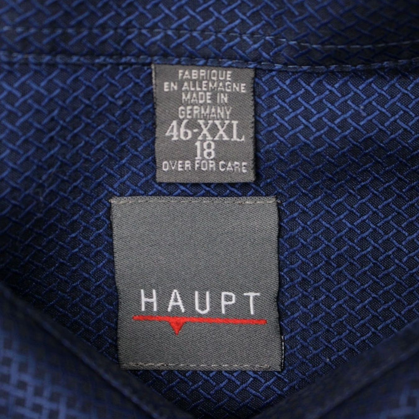 Vintage Haupt Mens 2XL Button-Up Shirt Blue Geometric Long Sleeve Cotton Lyocell Casual Modern Button-Down 18 46 XXL Regular Mens Size US XXL / EU 58 / 5 - 5 Thumbnail