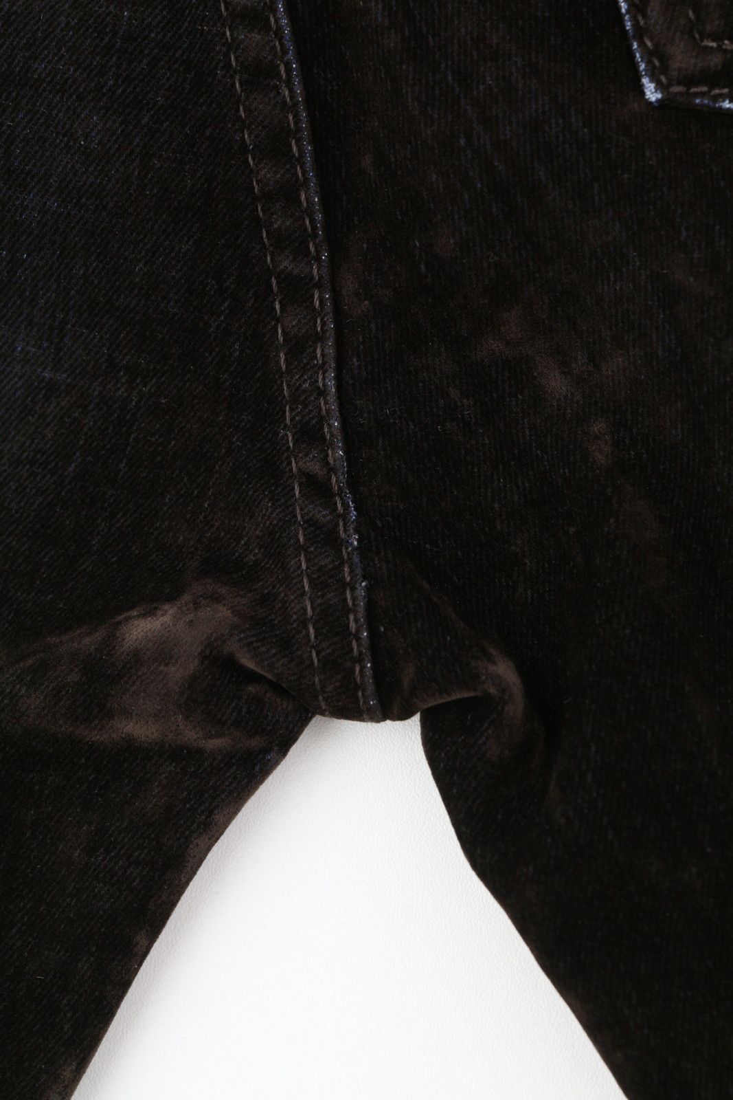 R13 KICK FIT 24 Flocked Brown Velvet Cropped Low Rise 86255 Size 24" / US 00 / IT 34 - 12 Thumbnail