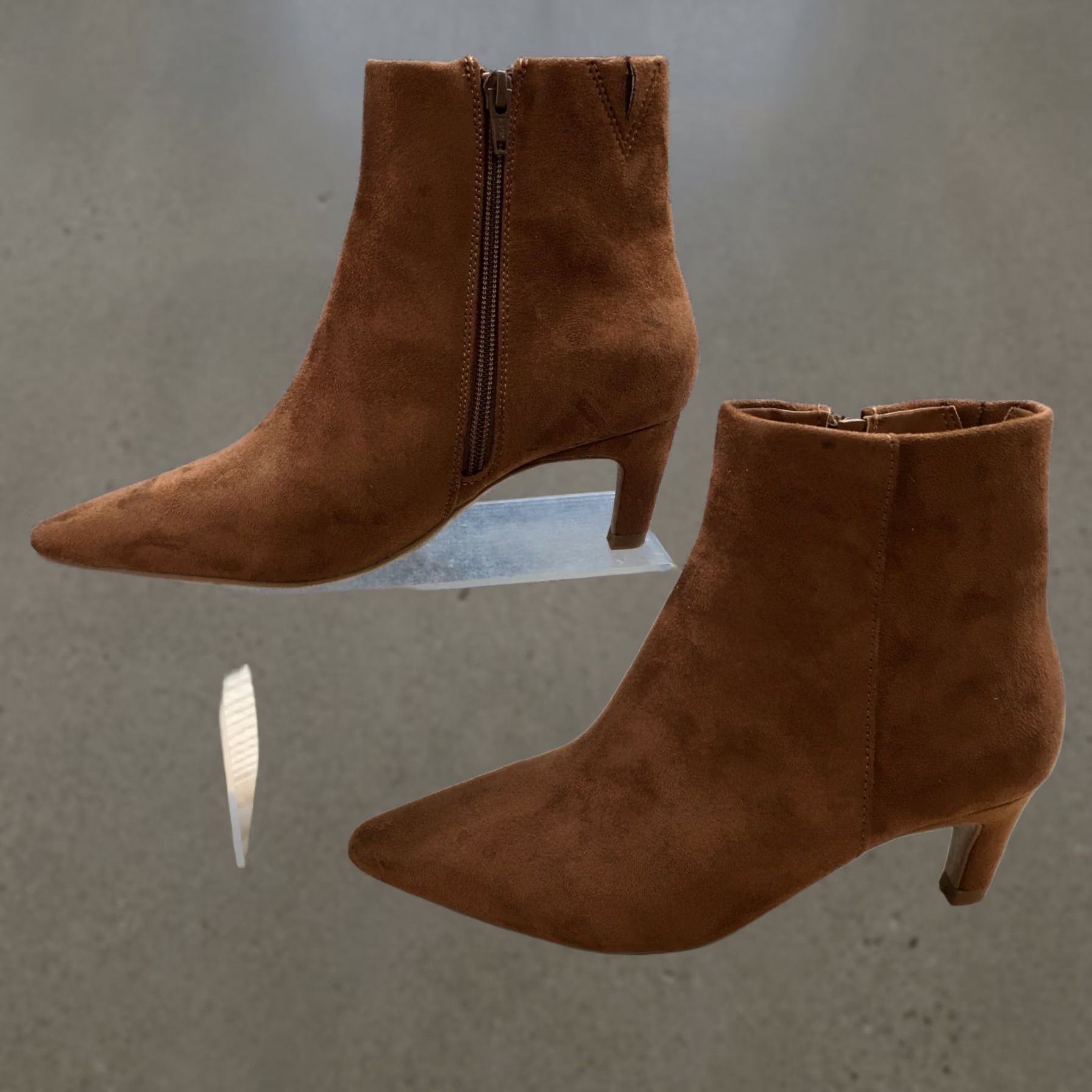 Vintage Universal Thread Boots Womens 7 Ankle Bootie Brown Side Zip Pointed Toe Stiletto Boots Size US 7 / IT 37 - 1 Thumbnail
