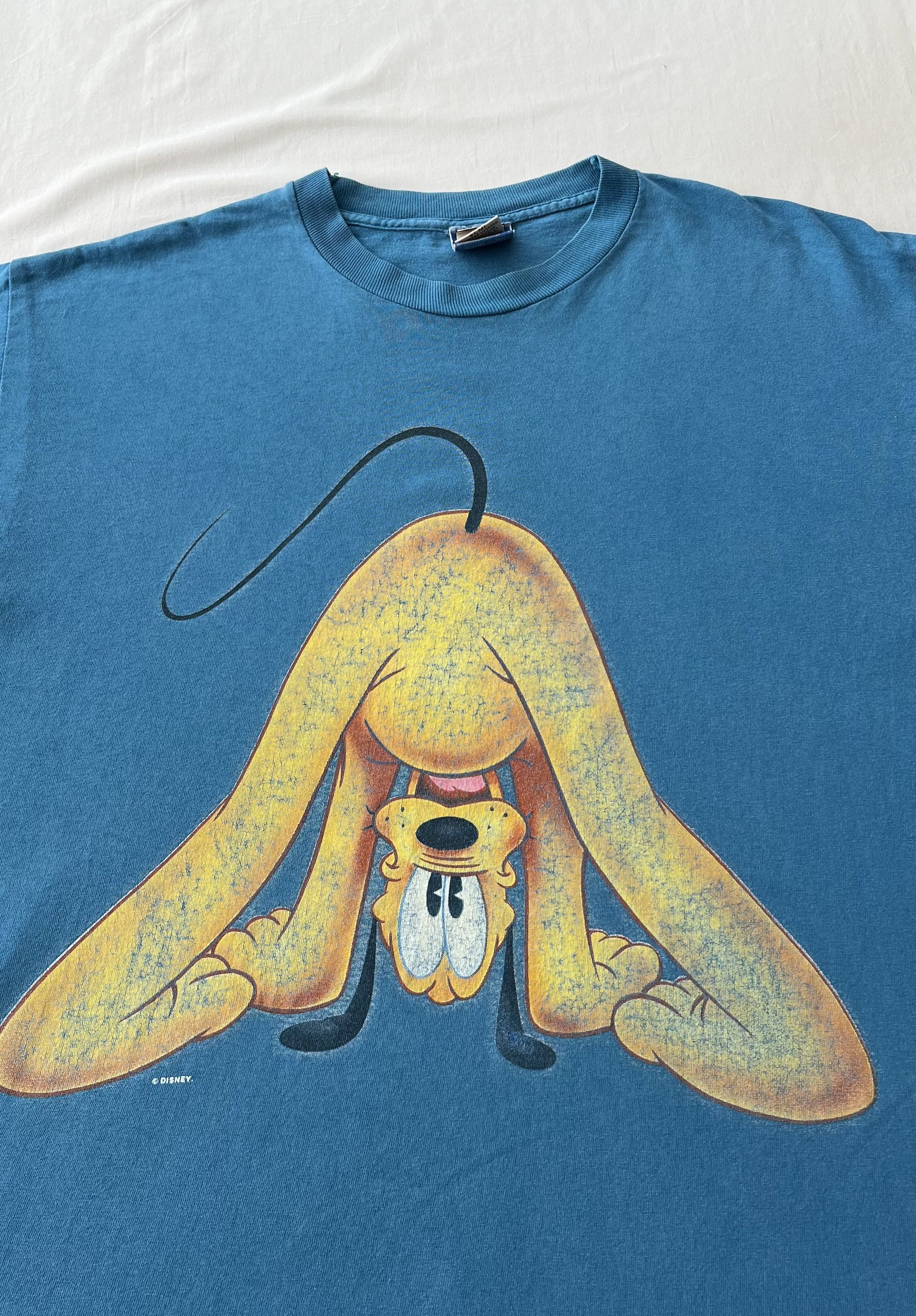 Disney Vintage 90s Disney Pluto Dog Cartoon Blue T-shirt Size US L / EU 52-54 / 3 - 3 Thumbnail