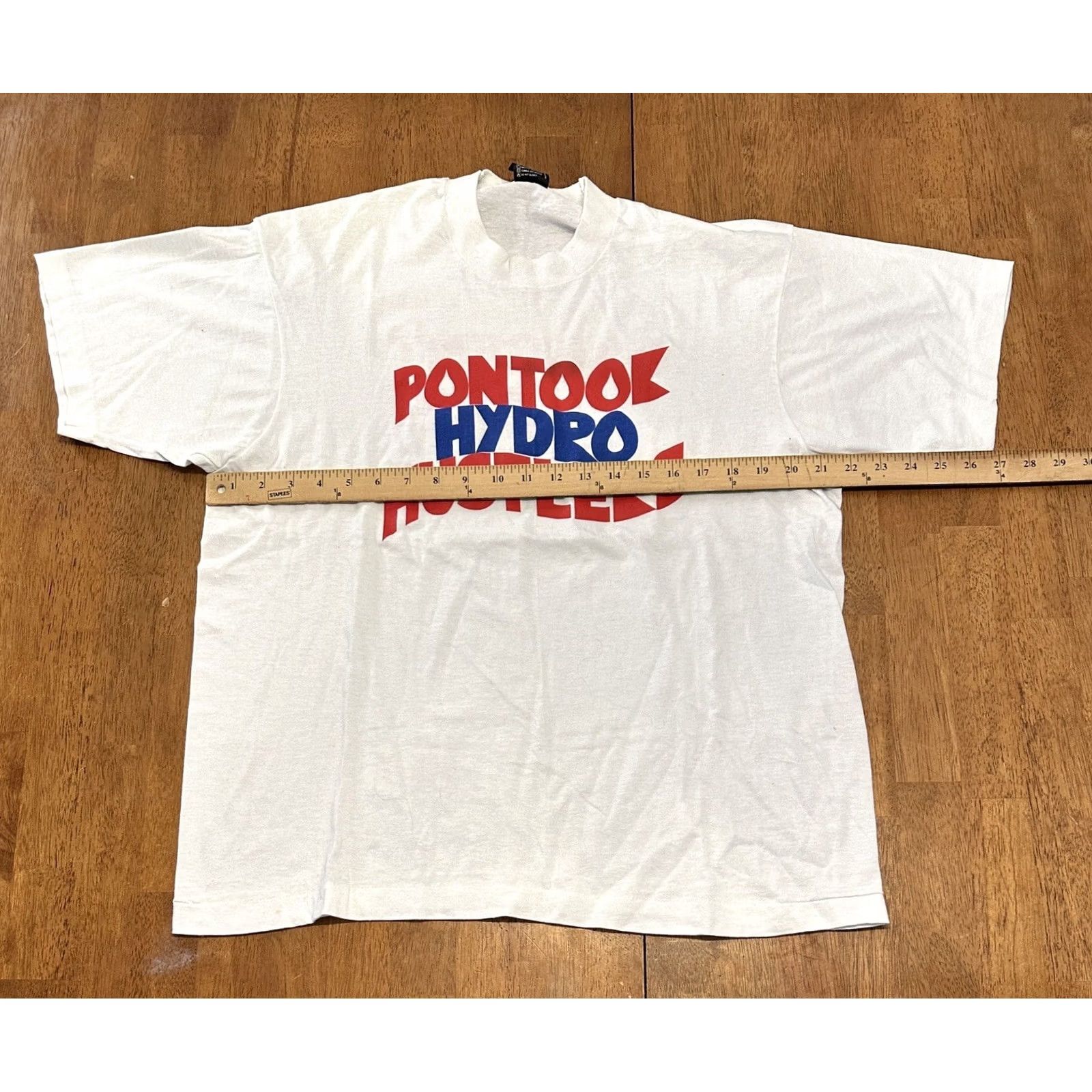Fruit Of The Loom Vintage Pontook Hydro Hustlers Shirt XL White Single Stitch 90s Sargent Yankee NH T Mens Size US XL / EU 56 / 4 - 6 Thumbnail