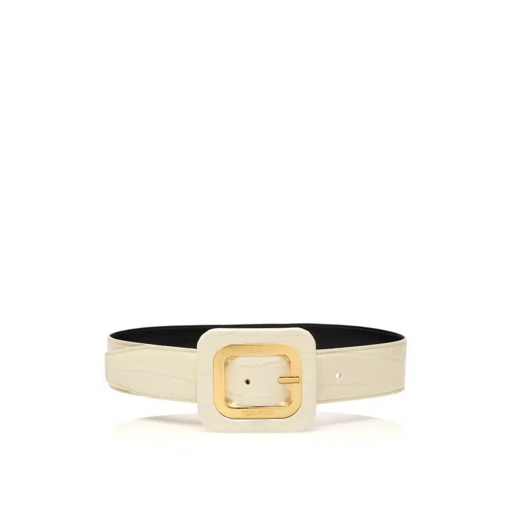 Tom Ford o1loc1c0425 WB260 Size:85/Leather 40 Mm Frame Belt Off White Size ONE SIZE - 1 Preview