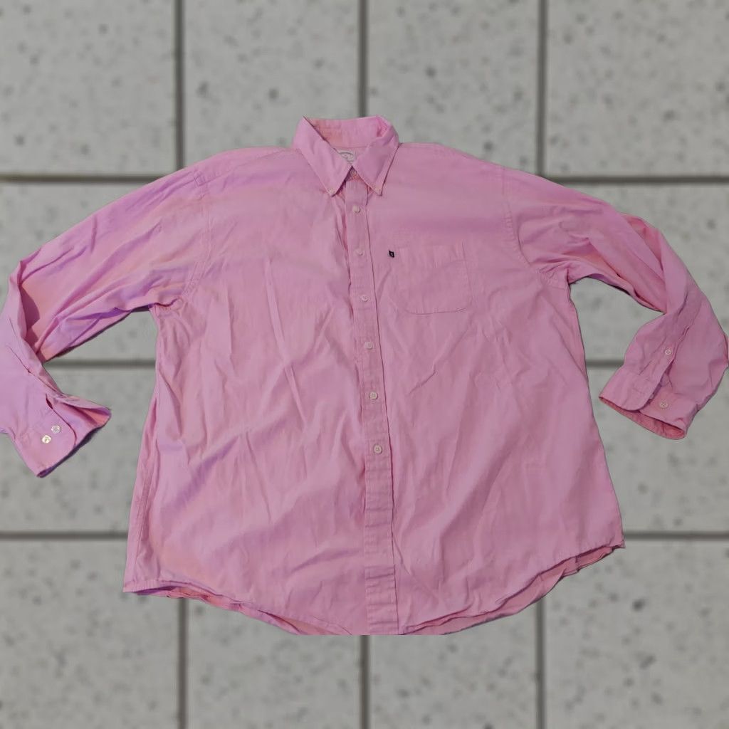 Brooks Brothers Brooks Brothers Shirt Mens XL Pink Dress Button Cotton Size 46R - 1 Thumbnail