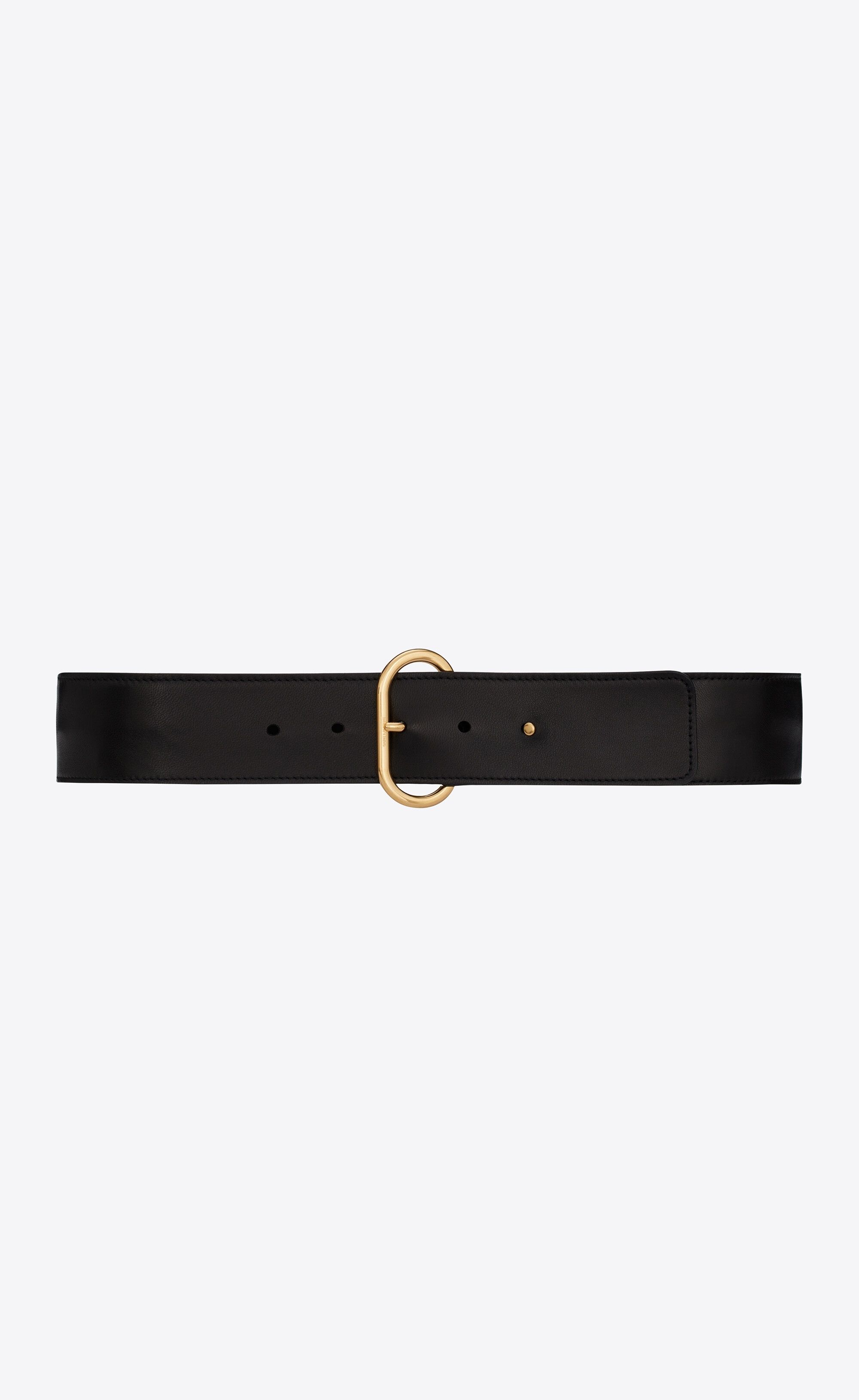 Saint Laurent Paris o1s1wg111224 Size: 70 / Oval Buckle Belt Lacquered Leather Size ONE SIZE - 1 Thumbnail