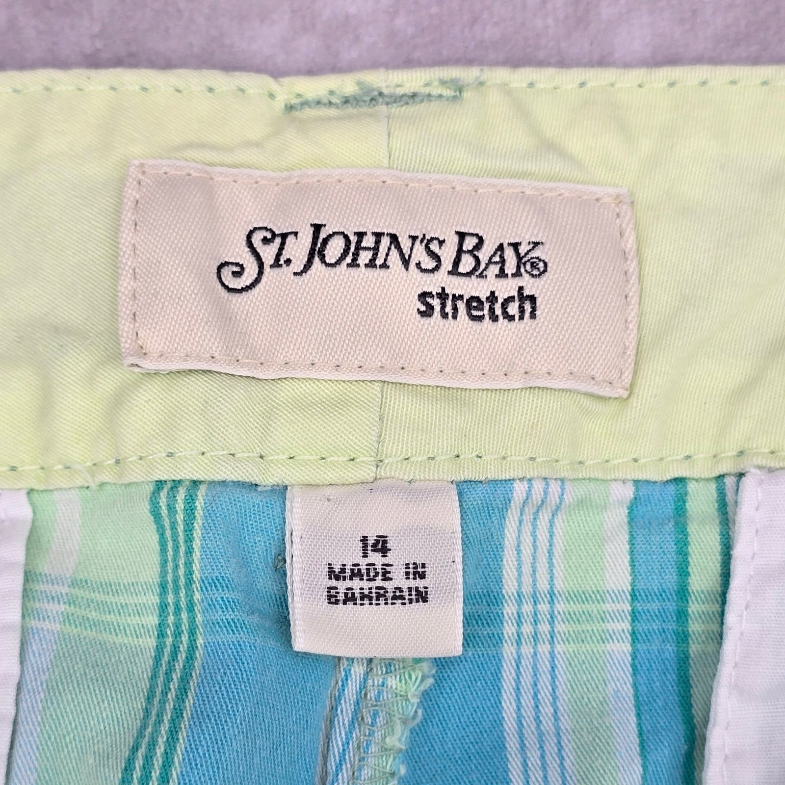 Other St Johns Bay Blue Plaid Bermuda Stretch Shorts Cotton 14 Size 36" / US 14 / IT 50 - 5 Thumbnail