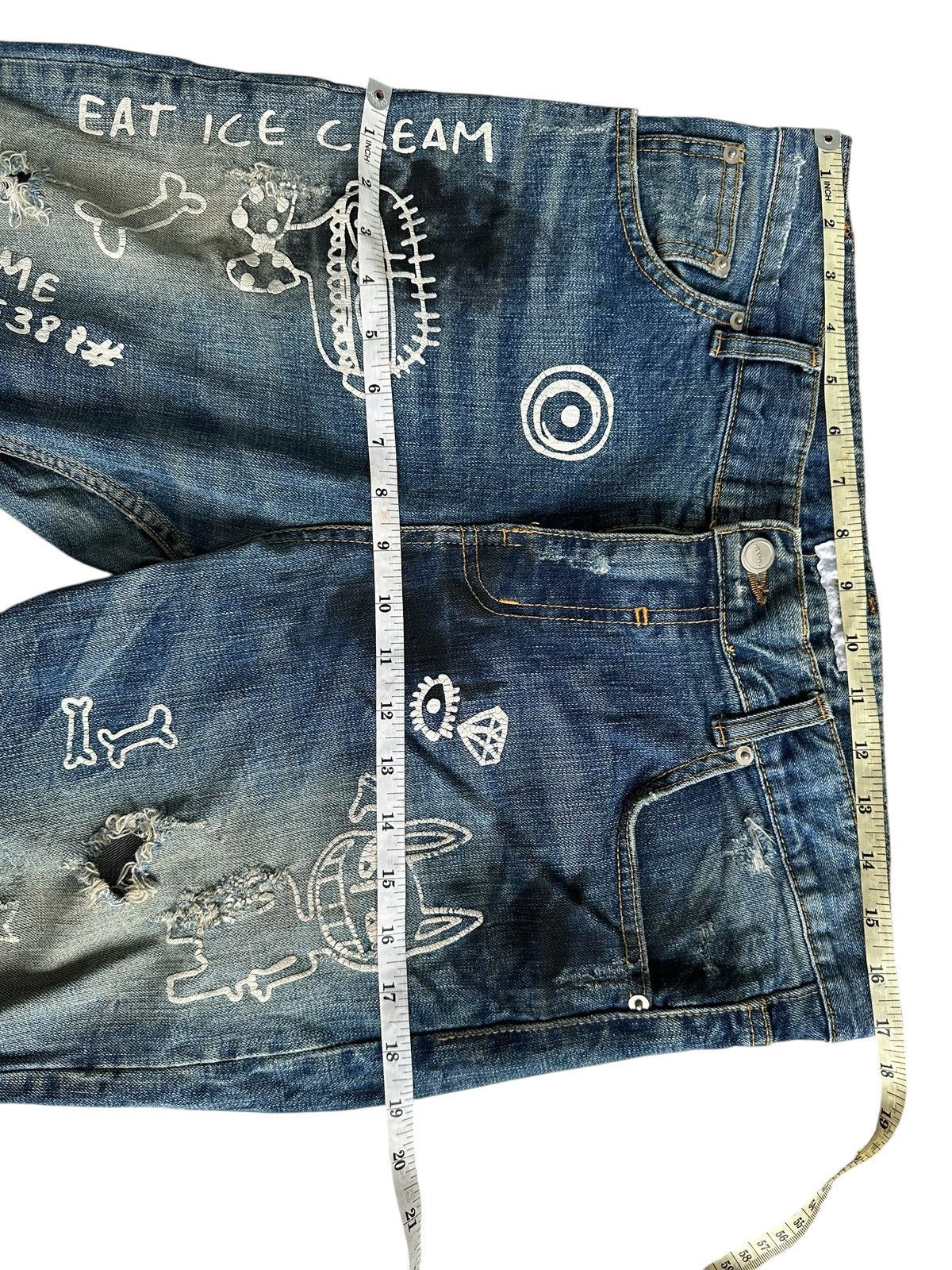 Hysteric Glamour ARCHIVE BRIDGE DISTRESSED WASHED JEANS SECTION PUNK STYLE Size US 31 - 10 Thumbnail