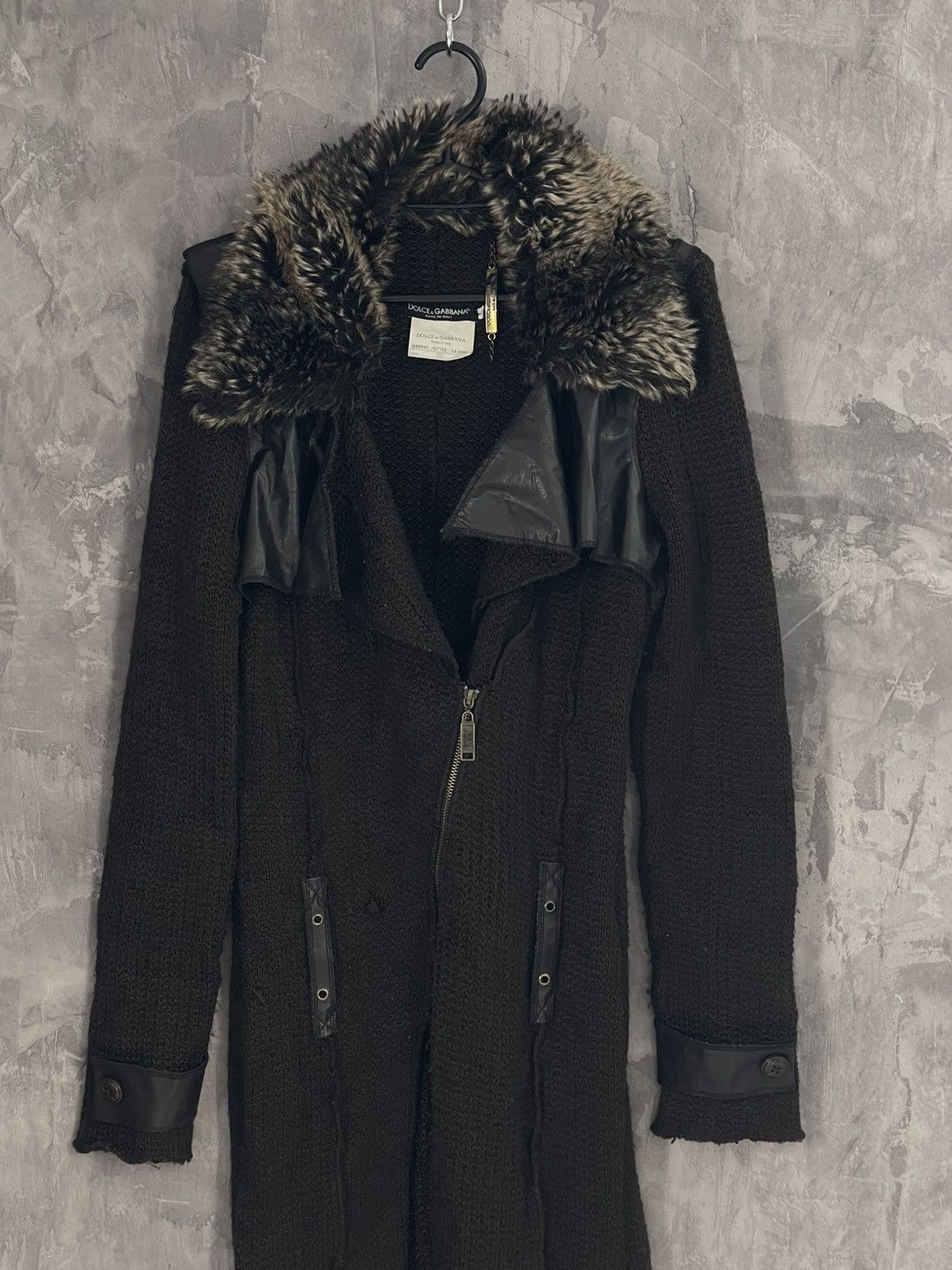 Dolce & Gabbana × If Six Was Nine × Japanese Brand Vintage D&G Dolce & Gabbana Long Faux Fur Y2K Sweater Size L / US 10 / IT 46 - 2 Thumbnail