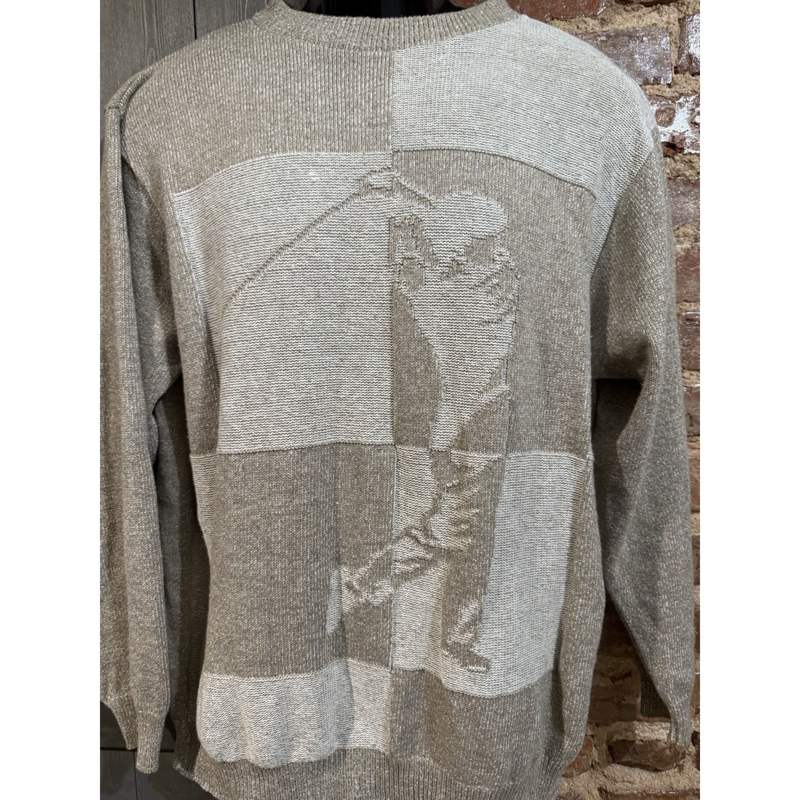 Haggar Golfer Beige Knit Sweater Sz L Country Club Frat Old Money Size US L / EU 52-54 / 3 - 3 Thumbnail