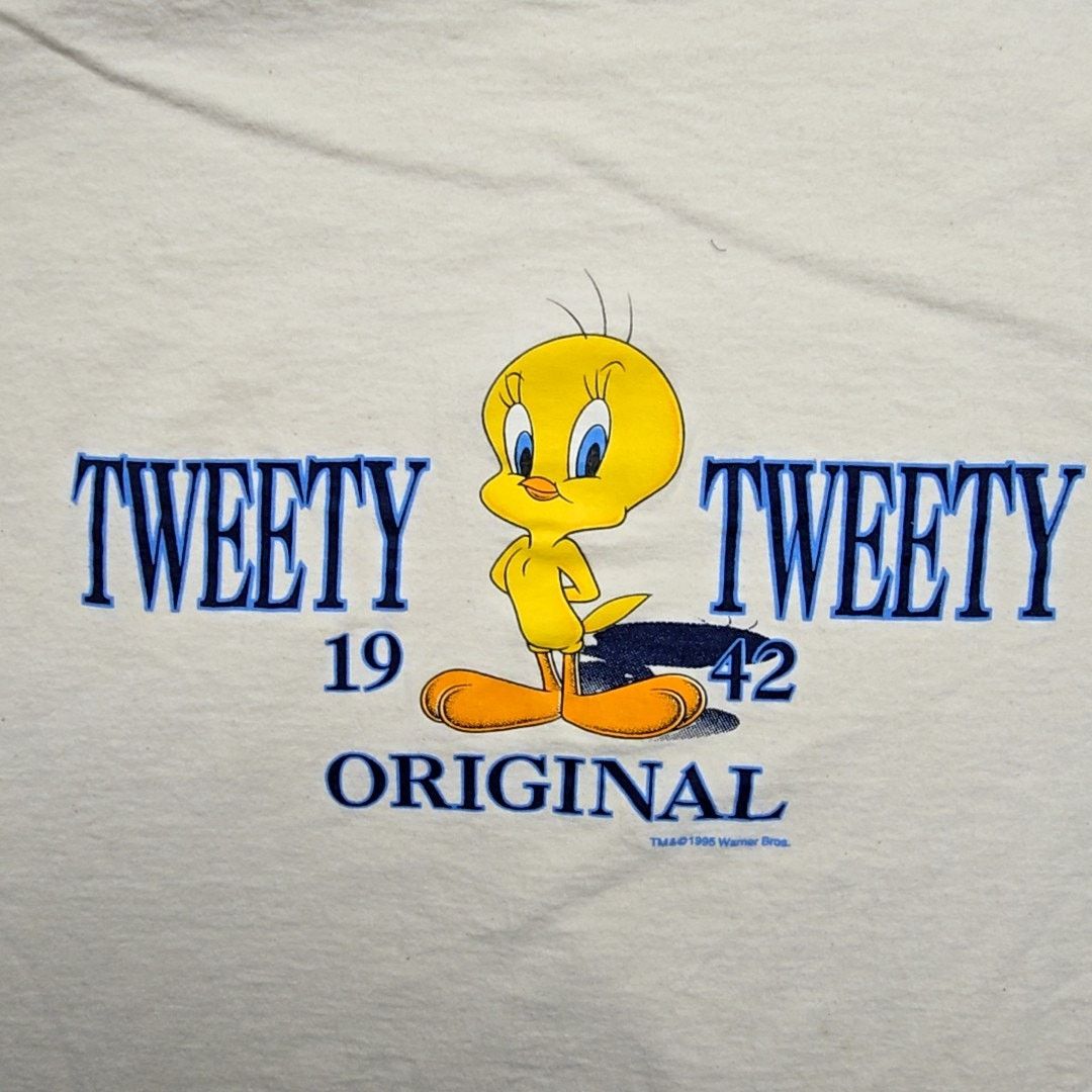 Vintage Vintage Tweety Bird Graphic Cream Oversized M Cartoon Tee Size M / US 6-8 / IT 42-44 - 2 Thumbnail