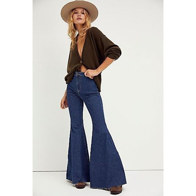 Free People New Free People Just Float On CBD Flare Jeans SIZE 26 $168 Size 26" / US 2 / IT 38 - 1 Thumbnail