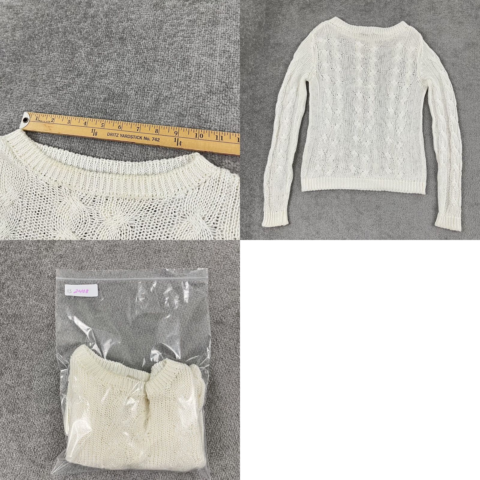 Vintage 100% Capri Sweater Womens Small White Knit Pullover Long Sleeve Minimal Classic Size S / US 4 / IT 40 - 8 Thumbnail