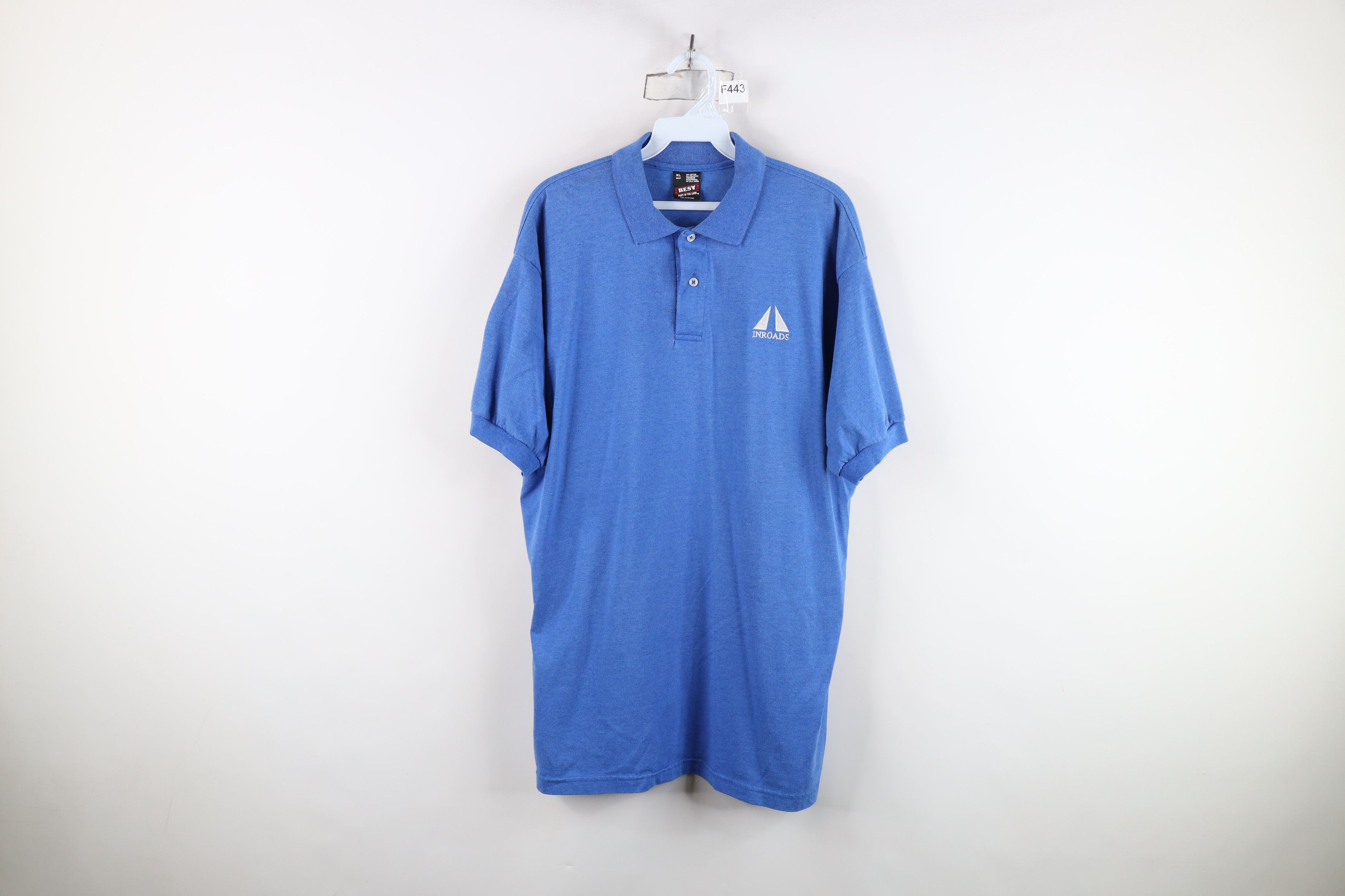 Vintage Vintage 80s 90s Job Intern Collared Polo Shirt Blue USA Size US XL / EU 56 / 4 - 1 Thumbnail