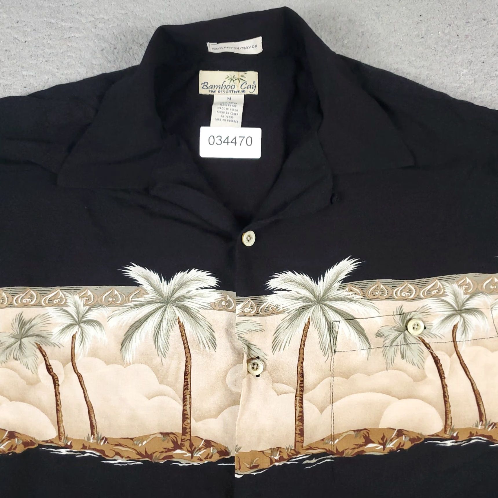 Vintage Bamboo Cay Shirt Mens M Black Rayon Short Sleeve Button-Up Casual Classic Hawaiian Aloha 70s? Size US M / EU 48-50 / 2 - 2 Thumbnail