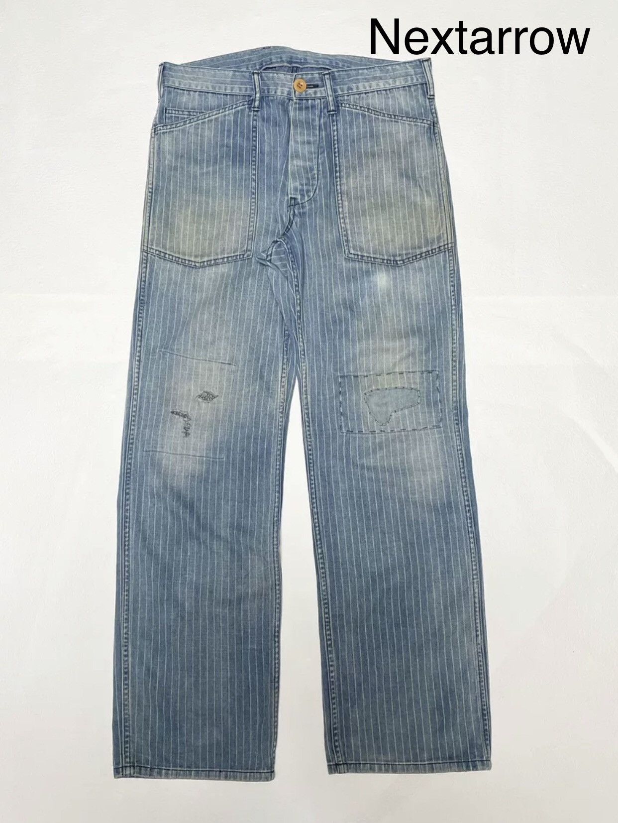 Visvim Visvim Double Knee Carpenter Hickory Stripe Carpenter Pants