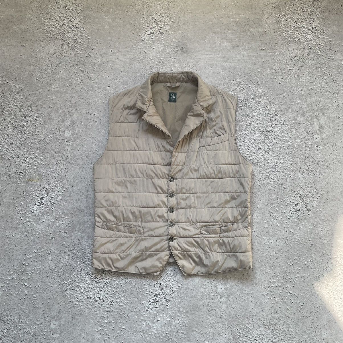 Eleventy Eleventy Mens Down Puffer Beige Vest Size US L / EU 52-54 / 3 - 1 Thumbnail