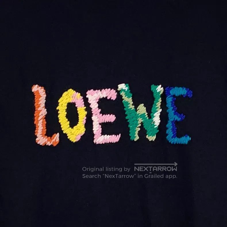 Loewe Loewe Black Logo Letter Embroidered Cotton Crew Neck Short Size M / US 6-8 / IT 42-44 - 4 Thumbnail
