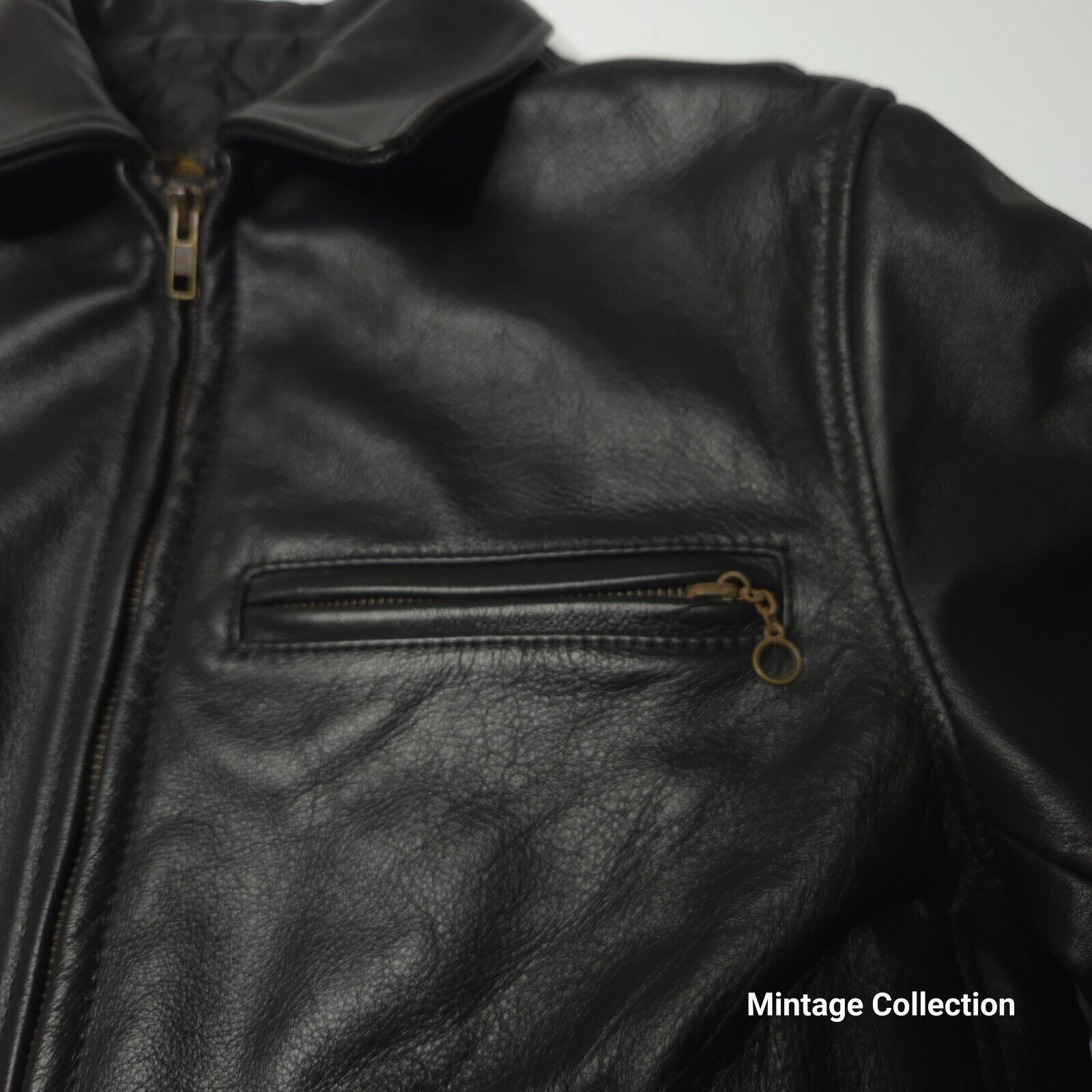 Other VINTAGE JOHNSON LEATHERS BLACK LEATHER MOTORCYCLE JACKET 8 Size M / US 6-8 / IT 42-44 - 5 Thumbnail