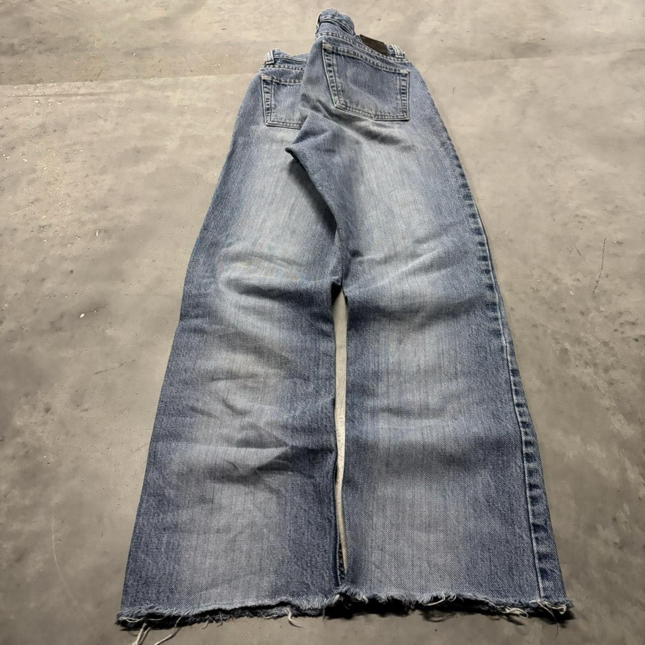 Japanese Brand × Vintage Crazy Vintage Y2K/2000s Grunge Faded Light Wash Bootcut Denim Jeans! Size US 29 - 4 Thumbnail