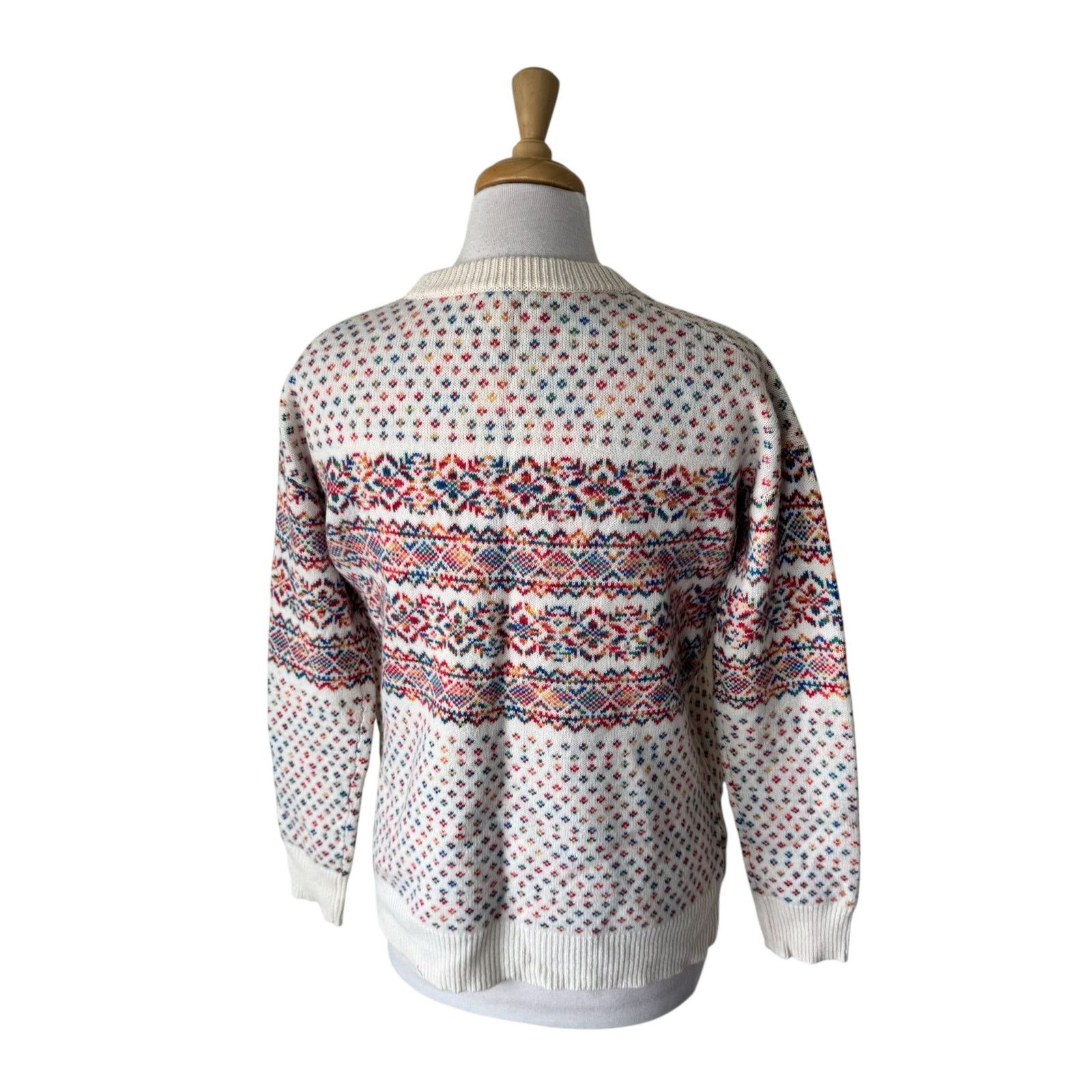 J.Crew J. Crew Fair Isle 100% Wool Crewneck Sweater Multi Color Size XS / US 0-2 / IT 36-38 - 2 Thumbnail