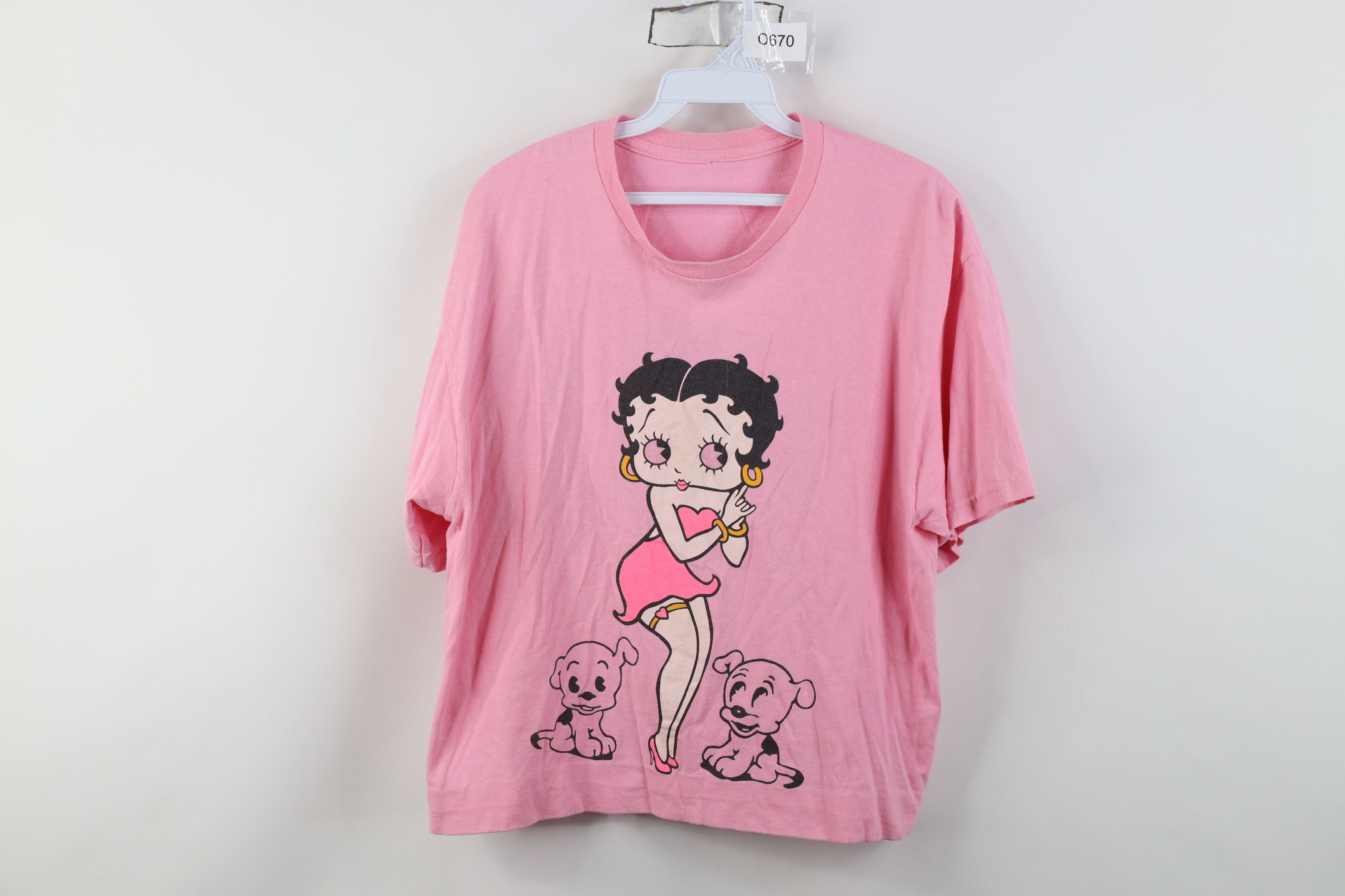 Vintage Vintage 90s Betty Boop Dogs Cropped Short Sleeve T-Shirt Size M / US 6-8 / IT 42-44 - 1 Thumbnail