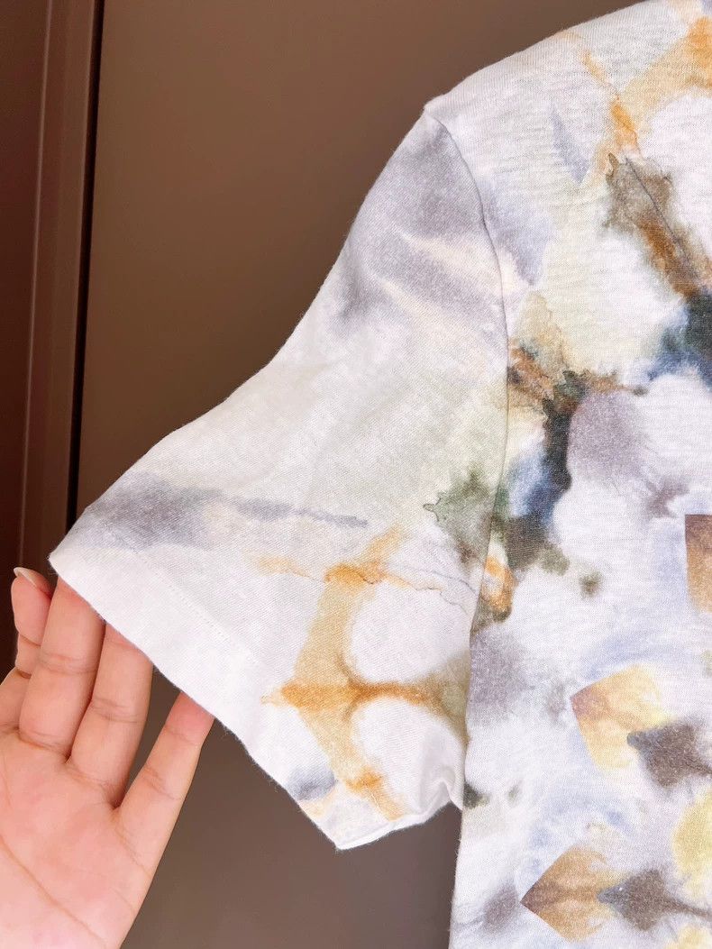 Dior Dior White classic tie-dyed printed cotton linen short-slee Size M / US 6-8 / IT 42-44 - 3 Thumbnail