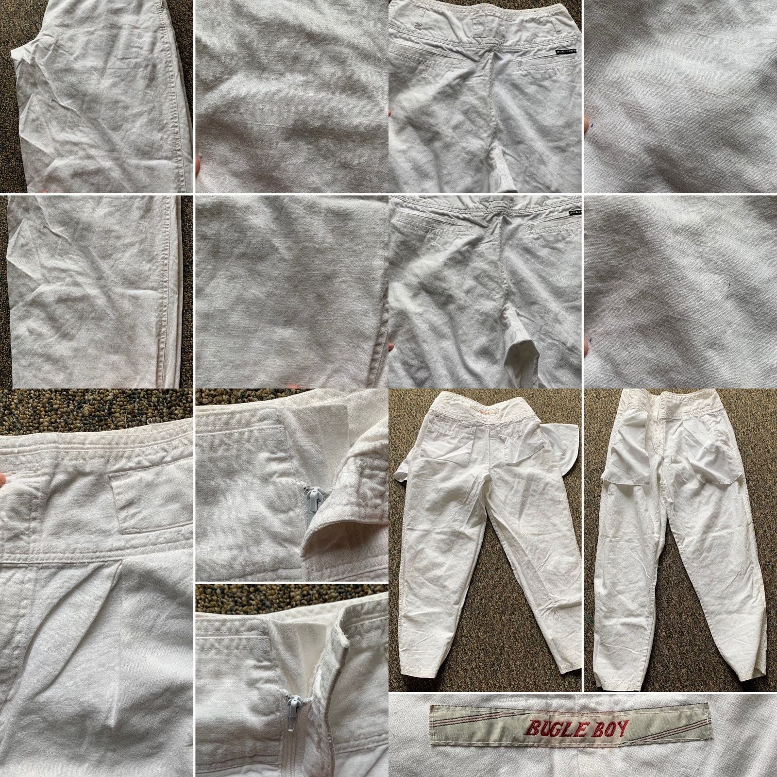 Bugle Boy VINTAGE Bugle Boy Pants Men White Cotton 32 X 32 High Waist Tapered Leg Inseam 30 1/2” Zipper Fly 80s 90s Retro Casual Size US 32 / EU 48 - 8 Thumbnail