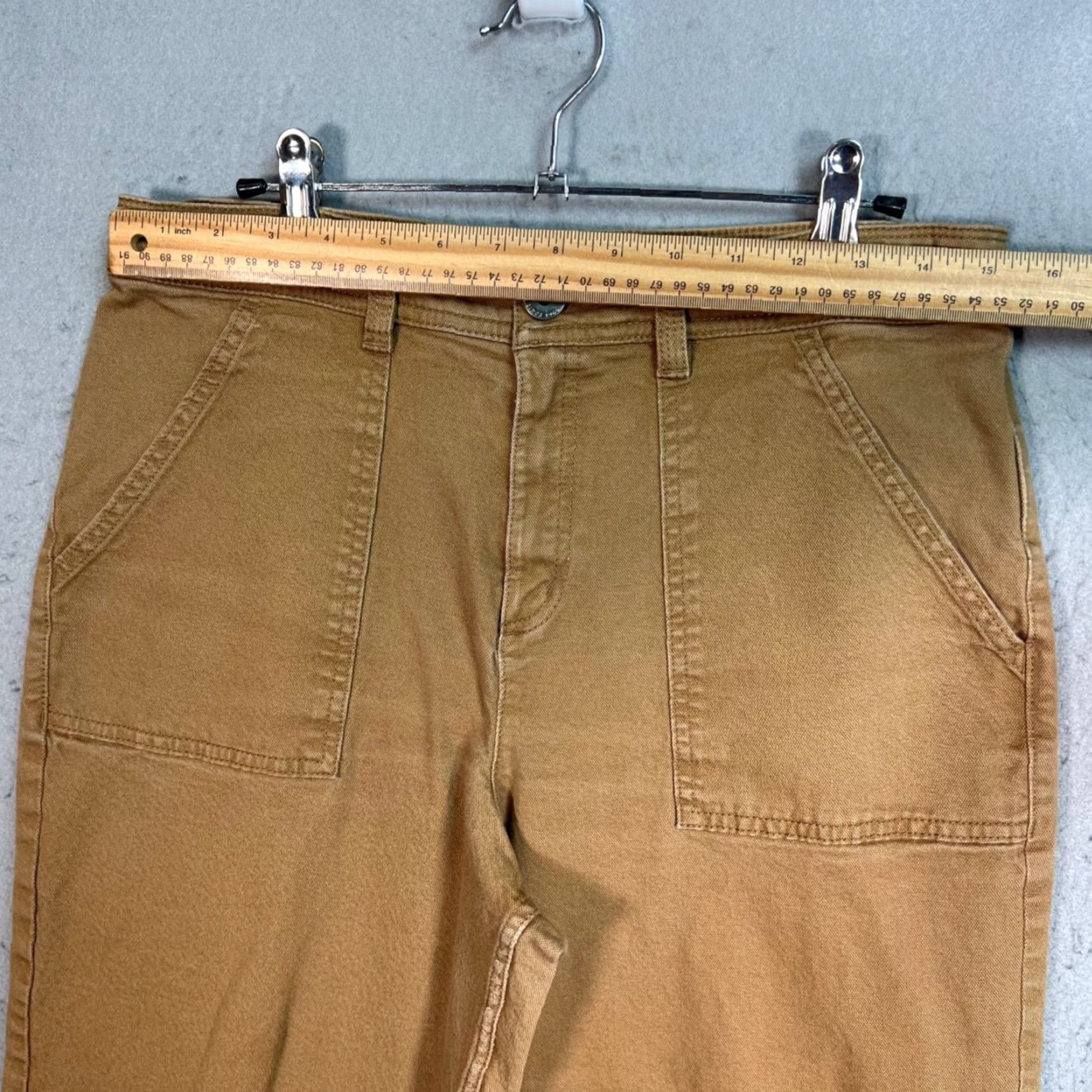 Vans Vans Womens Size 29 Tan High-Waisted Cropped Straight Leg Pants Cotton Blend Size 29" - 5 Thumbnail