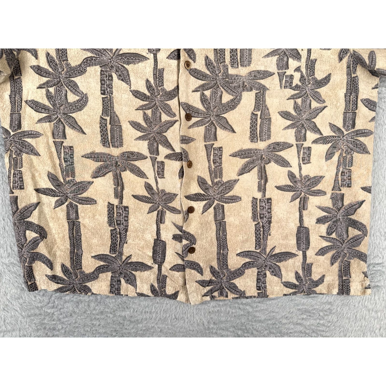 Merona VINTAGE Merona Shirt Mens XL Beige Palm Tree Button-Up Hawaiian Cotton Blend Size US XL / EU 56 / 4 - 5 Thumbnail