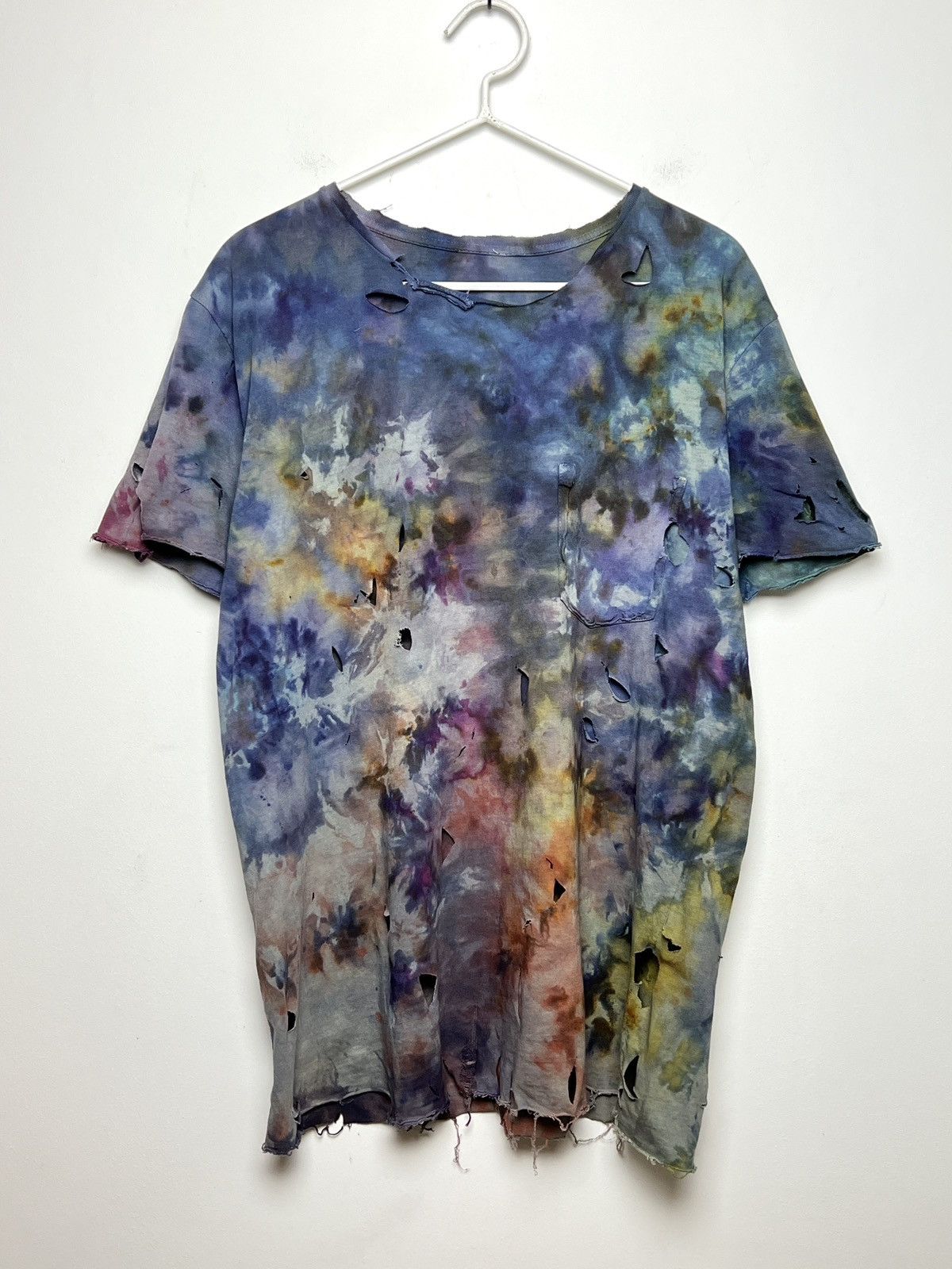 tie dye trashed painter t shirt 1/1 y2k