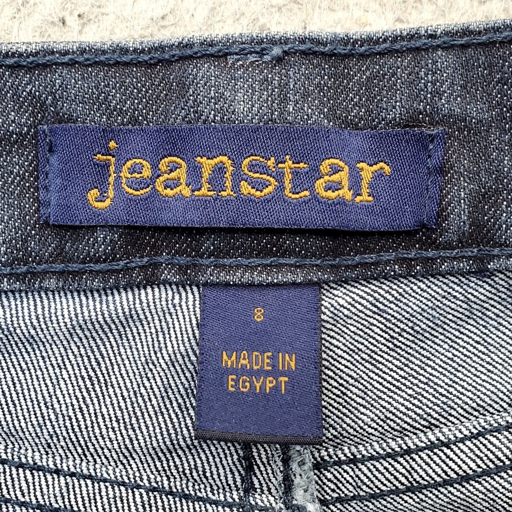 Denime Jeanstar Jeans Womens 8 Blue Denim Straight Stretch Comfort 5-Pocket Vintage No Boho Whiskered Size 30" / US 8 / IT 44 - 7 Thumbnail