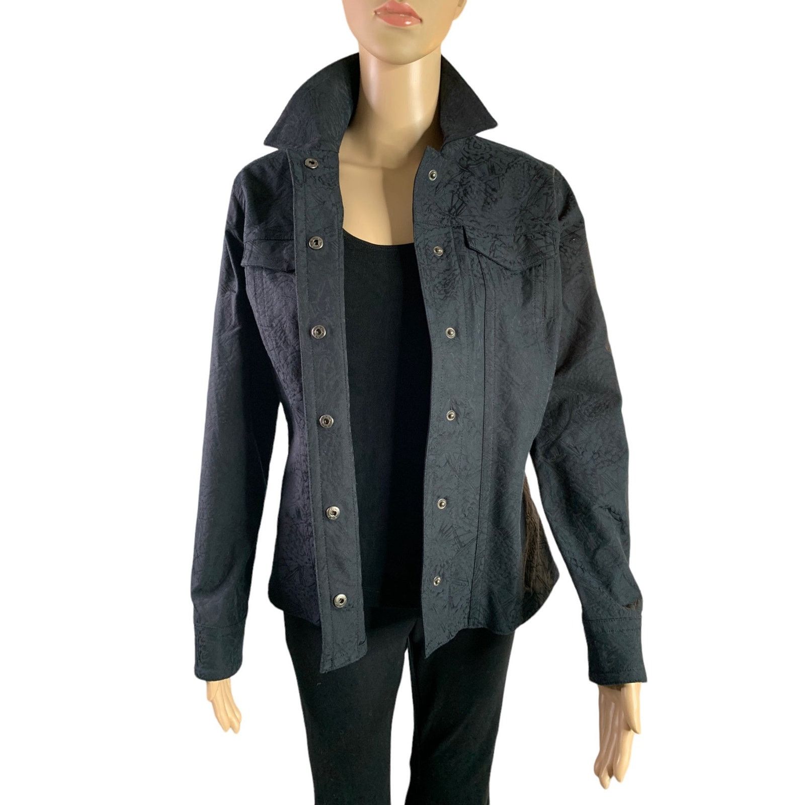 Chicos Chico's Women's Size 0 US 4 Mid-Length Jacket Black Size S / US 4 / IT 40 - 10 Thumbnail