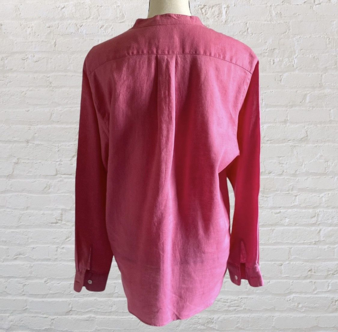 J.Crew HOT PINK J CREW LINEN BUTTON UP SHIRT BLOUSE TOP Size M / US 6-8 / IT 42-44 - 7 Thumbnail