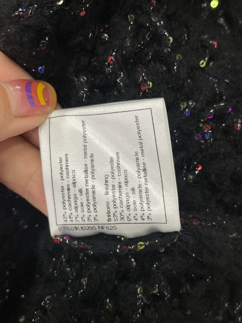 Chanel 21k colorful candy sequin medium-sleeved round-neck